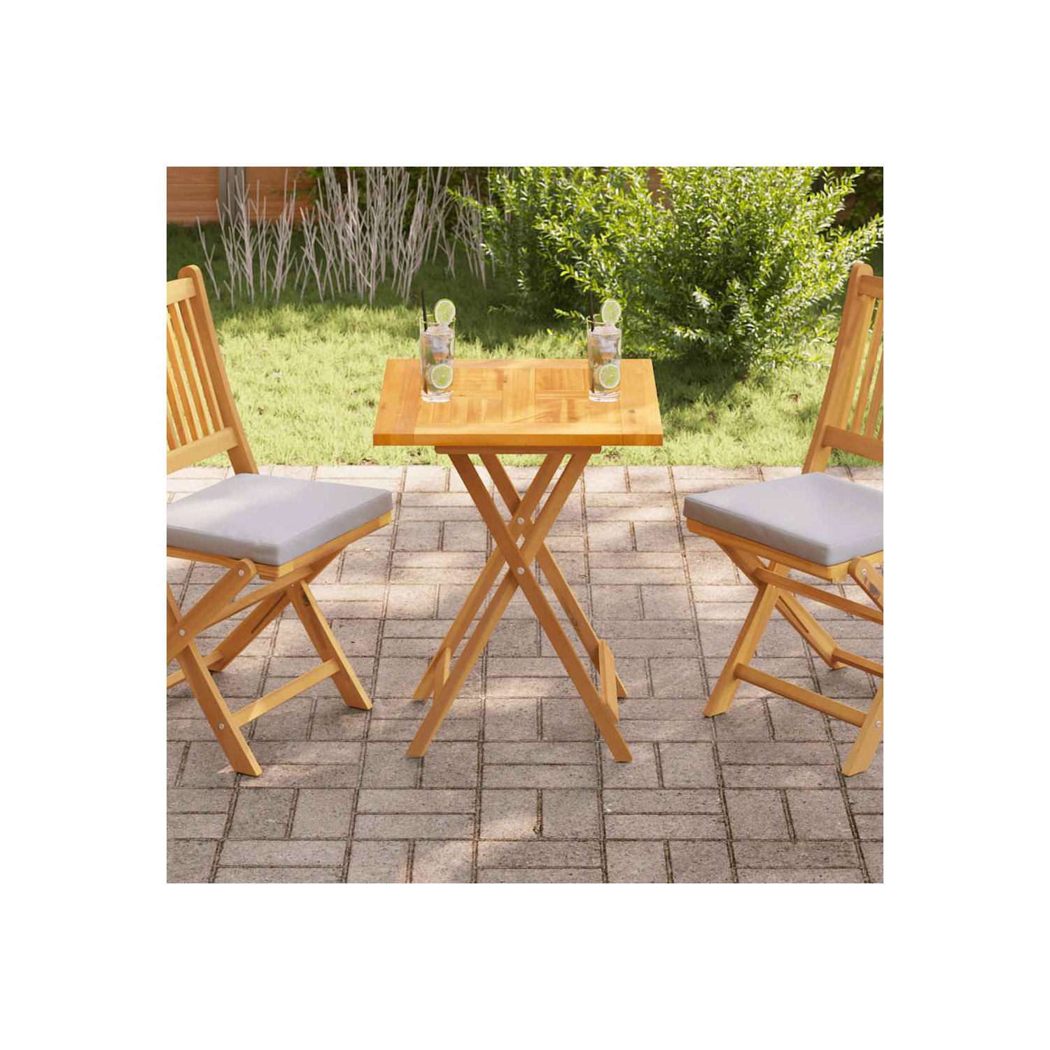 Surface de table en teck massif de 60 x 60 x 2,5&nbsp;cm