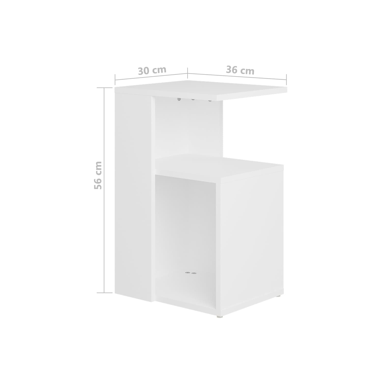 vidaXL Side Table White 36x30x56 cm Engineered Wood