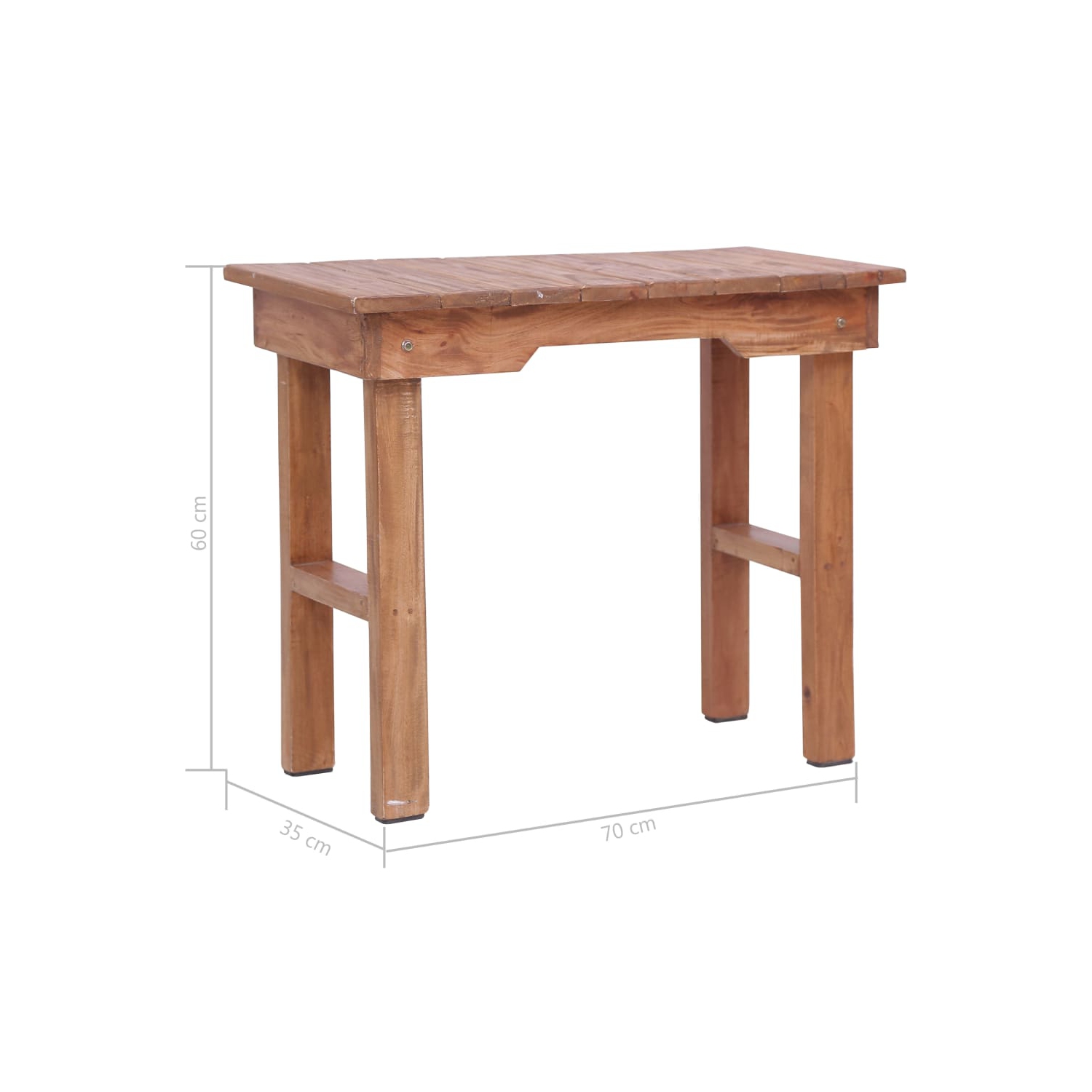 vidaXL End Table 70x35x60 cm Solid Mahogany Wood