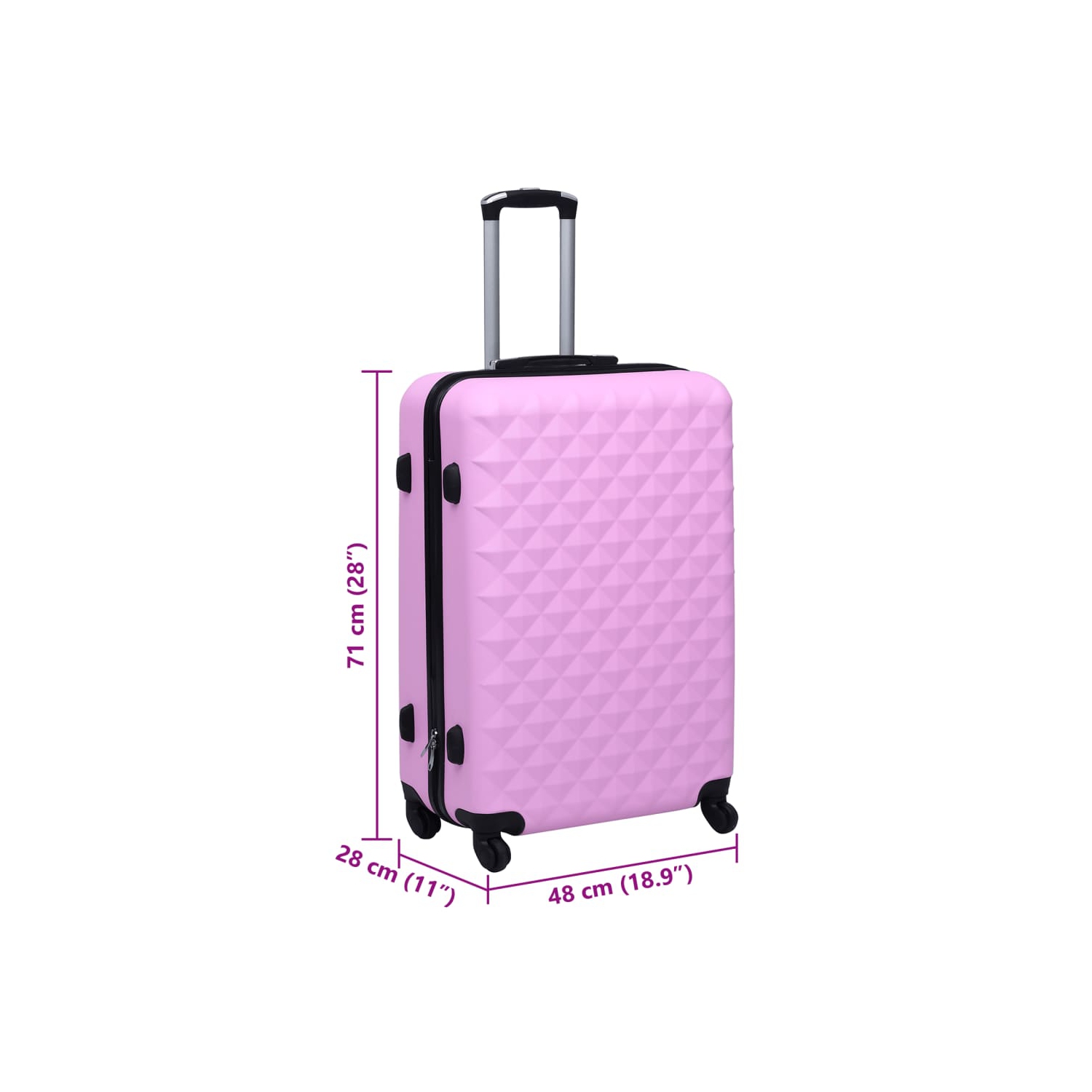 Valise rigide en ABS rose vidaXL