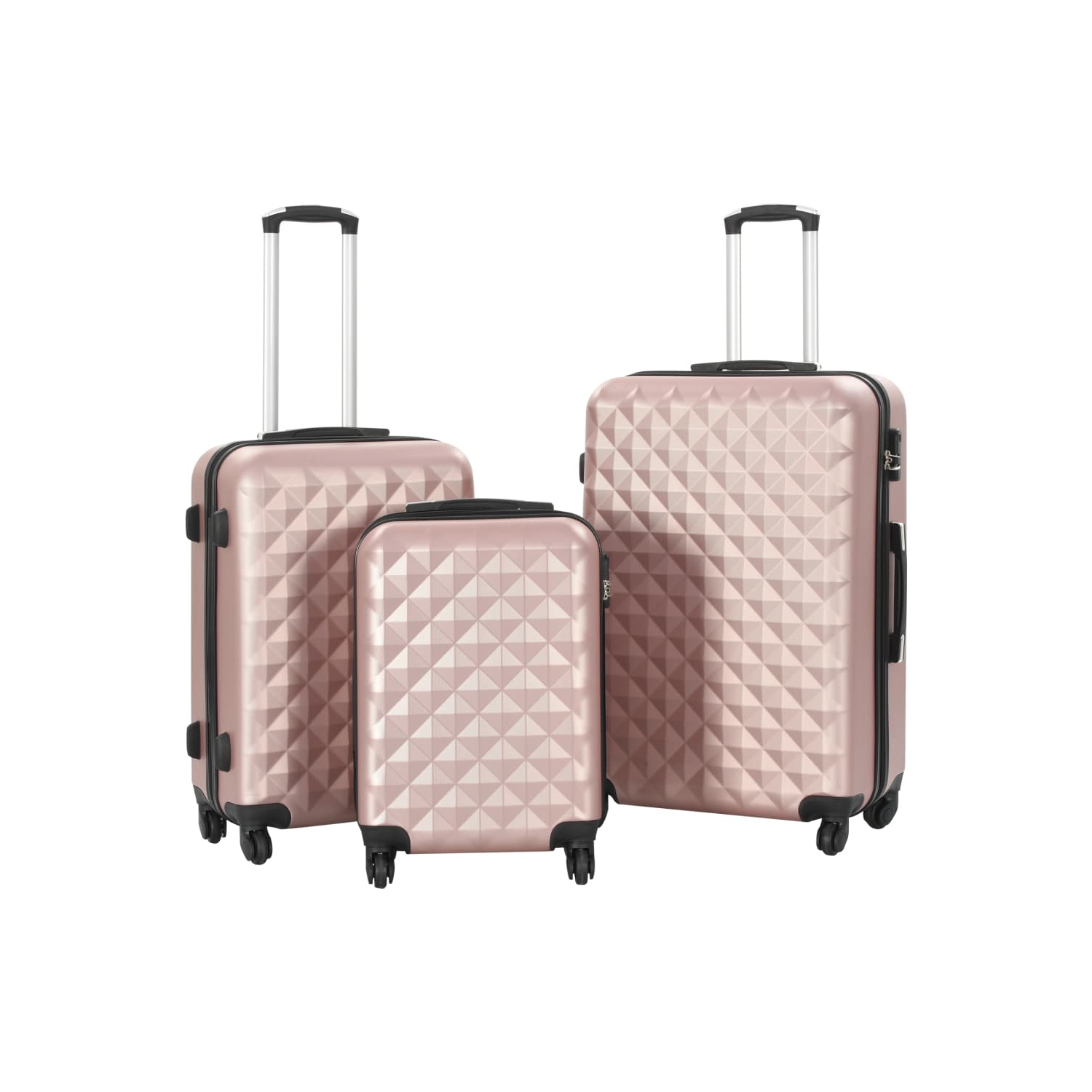 vidaXL Hardcase Trolley Set 3 pcs Rose Gold ABS