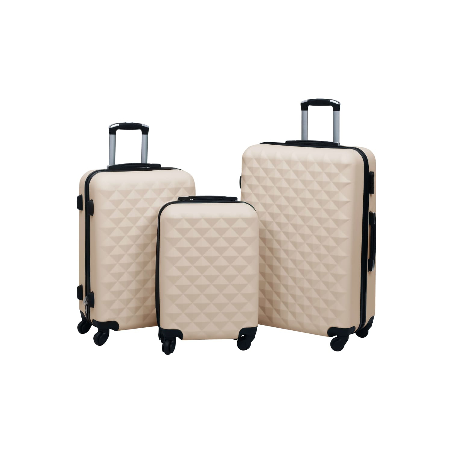 vidaXL Hardcase Trolley Set 3 pcs Gold ABS