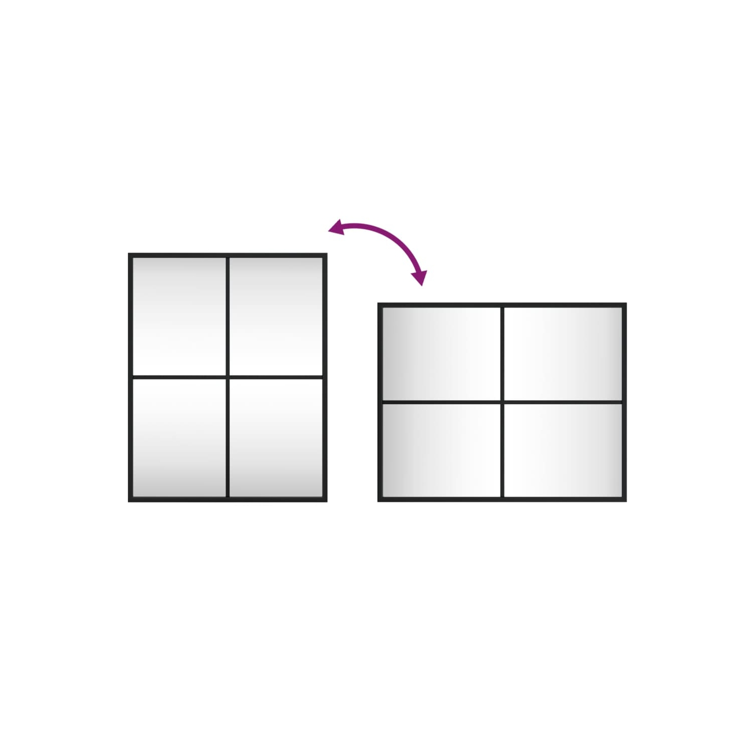 vidaXL Wall Mirror Black 40x50 cm Rectangle Iron