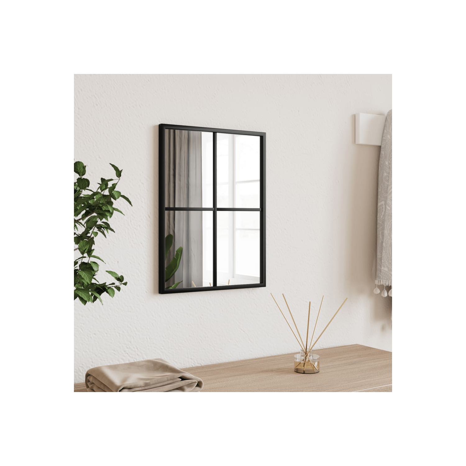 vidaXL Wall Mirror Black 30x40 cm Rectangle Iron
