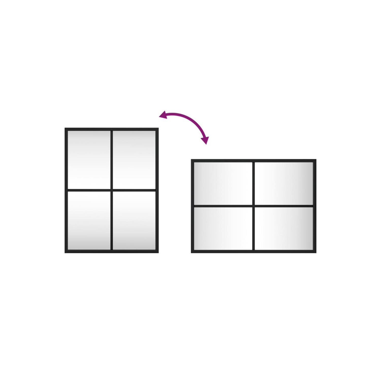 vidaXL Wall Mirror Black 30x40 cm Rectangle Iron