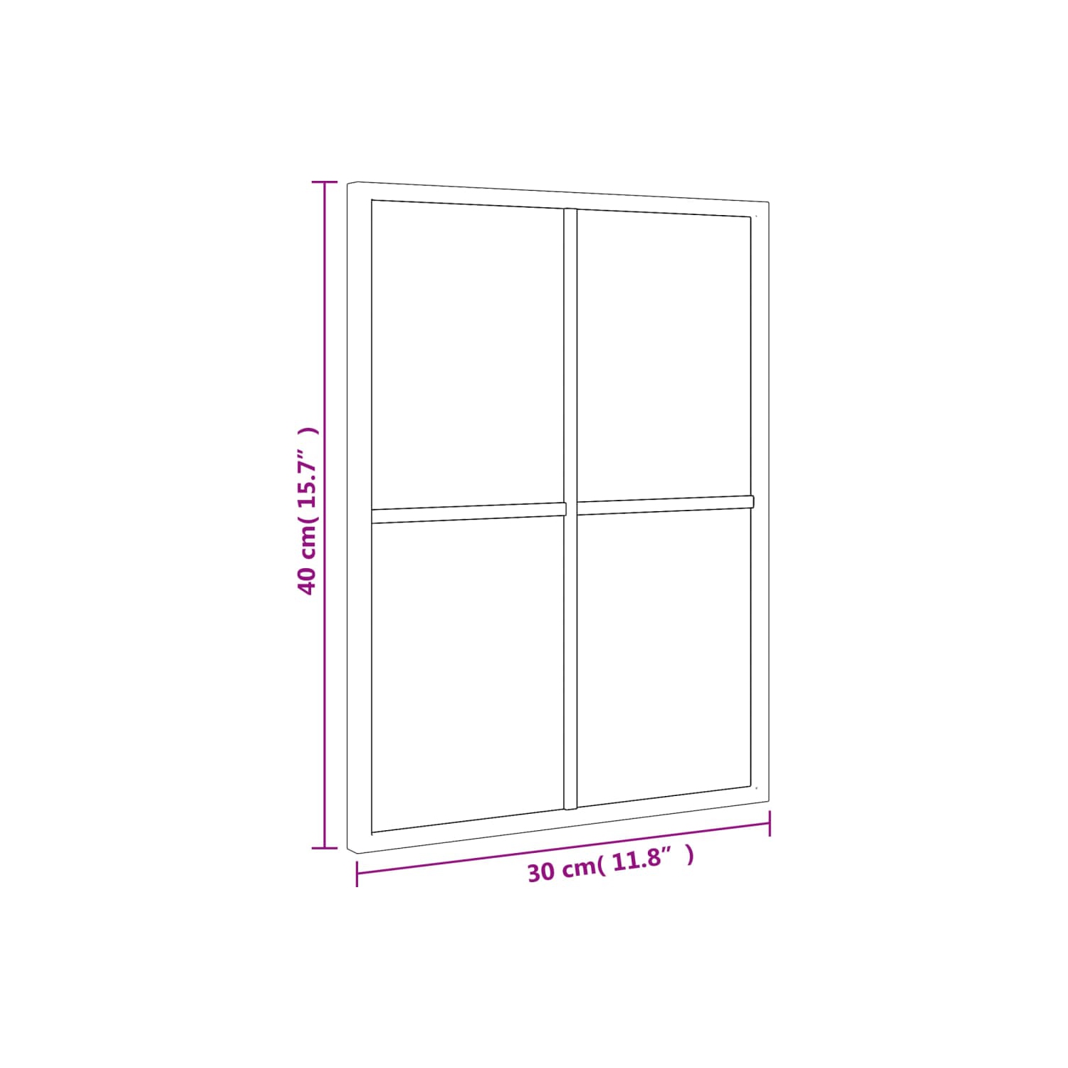 vidaXL Wall Mirror Black 30x40 cm Rectangle Iron