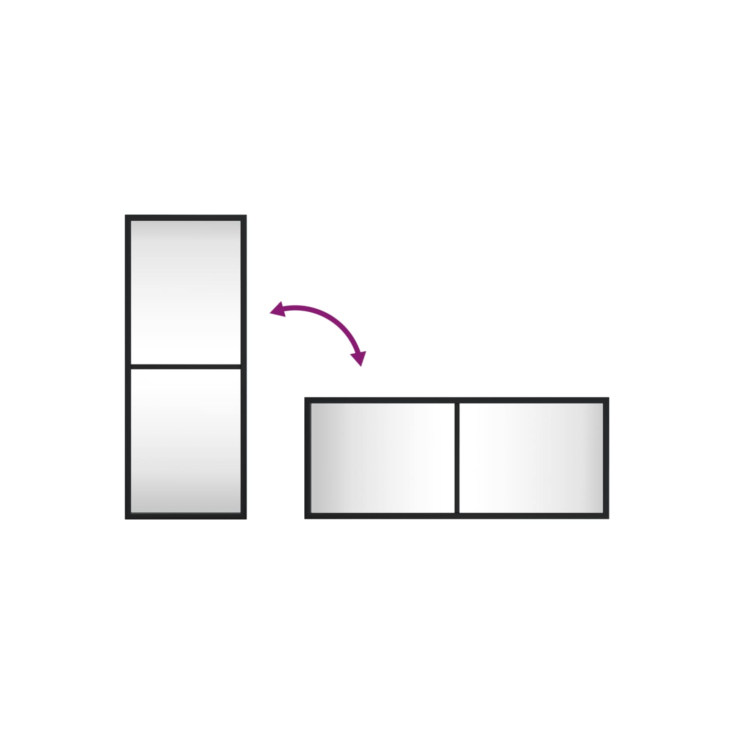 vidaXL Wall Mirror Black 20x50 cm Rectangle Iron