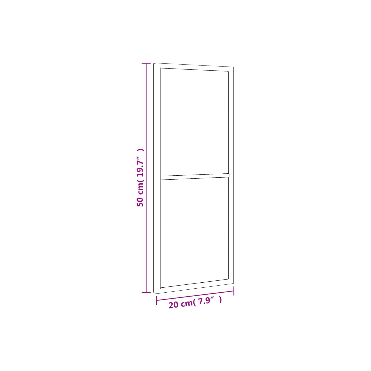 vidaXL Wall Mirror Black 20x50 cm Rectangle Iron