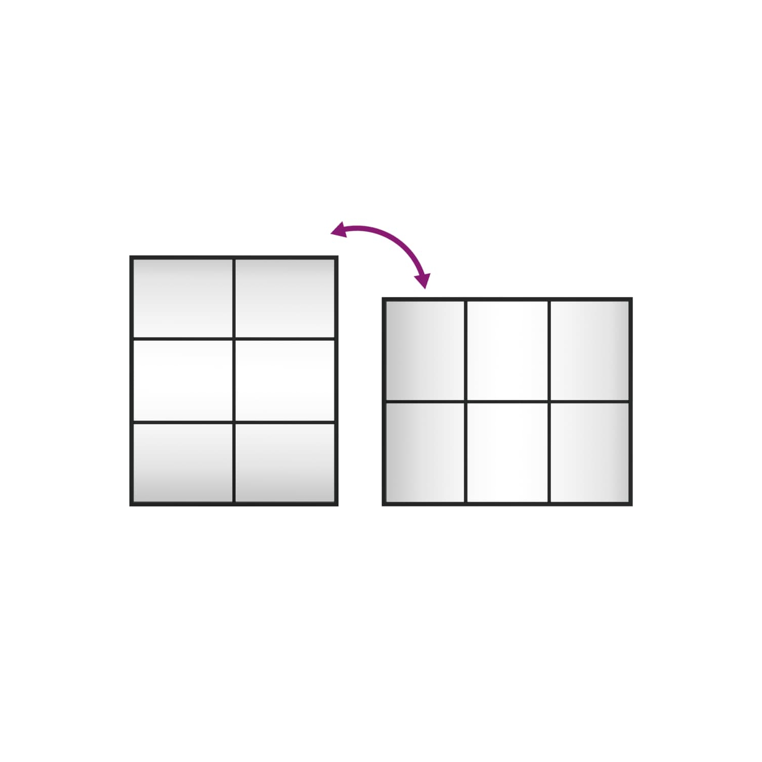 vidaXL Wall Mirror Black 50x60 cm Rectangle Iron