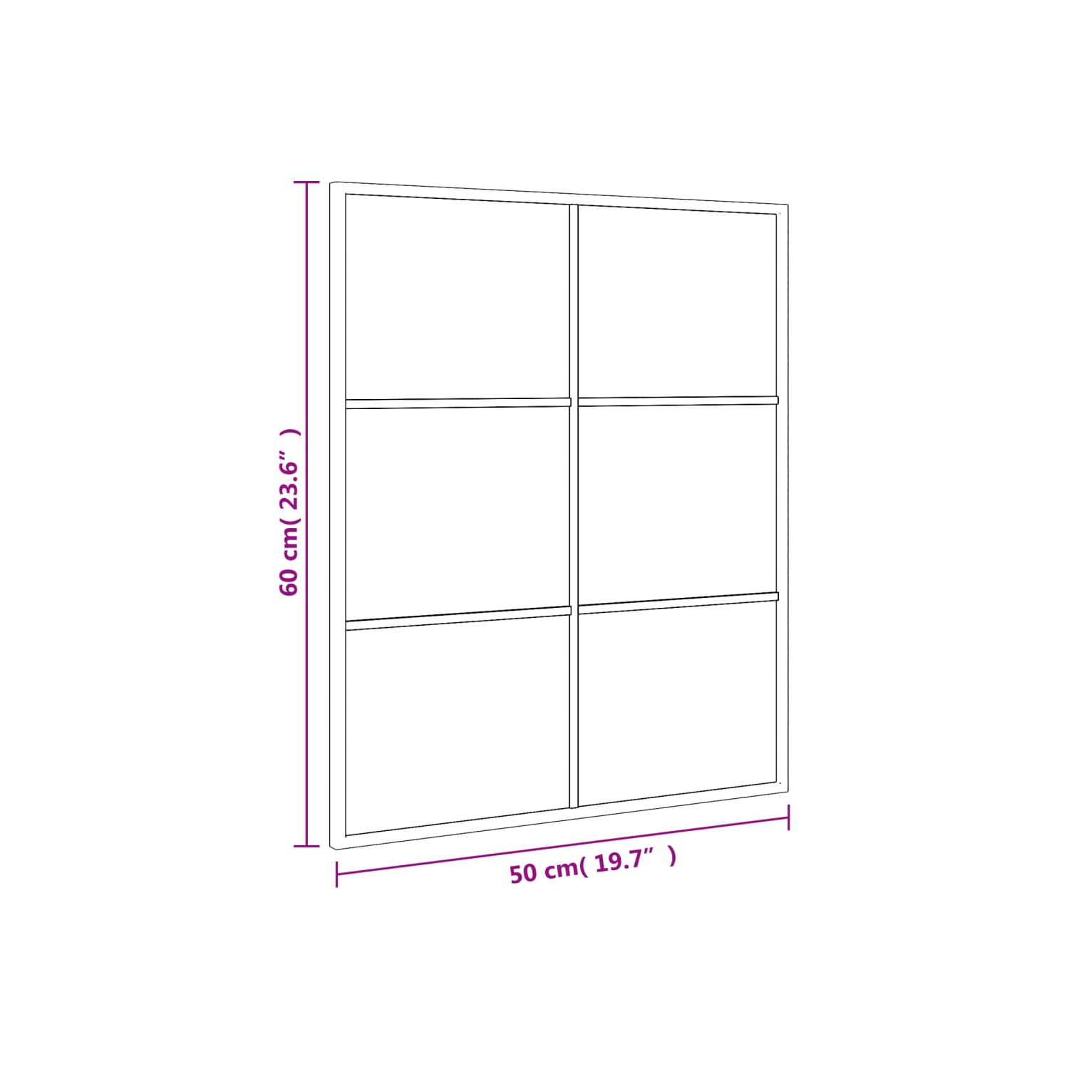 vidaXL Wall Mirror Black 50x60 cm Rectangle Iron