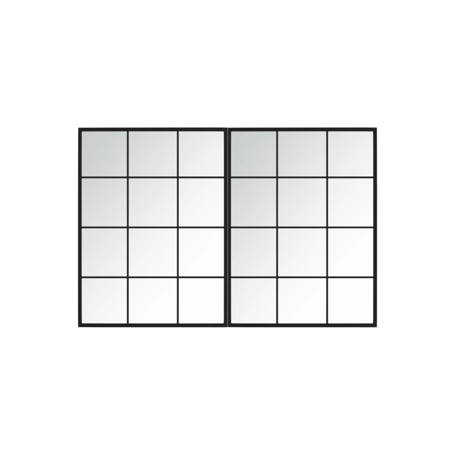 vidaXL Wall Mirrors 2 pcs Black 80x60 cm Metal