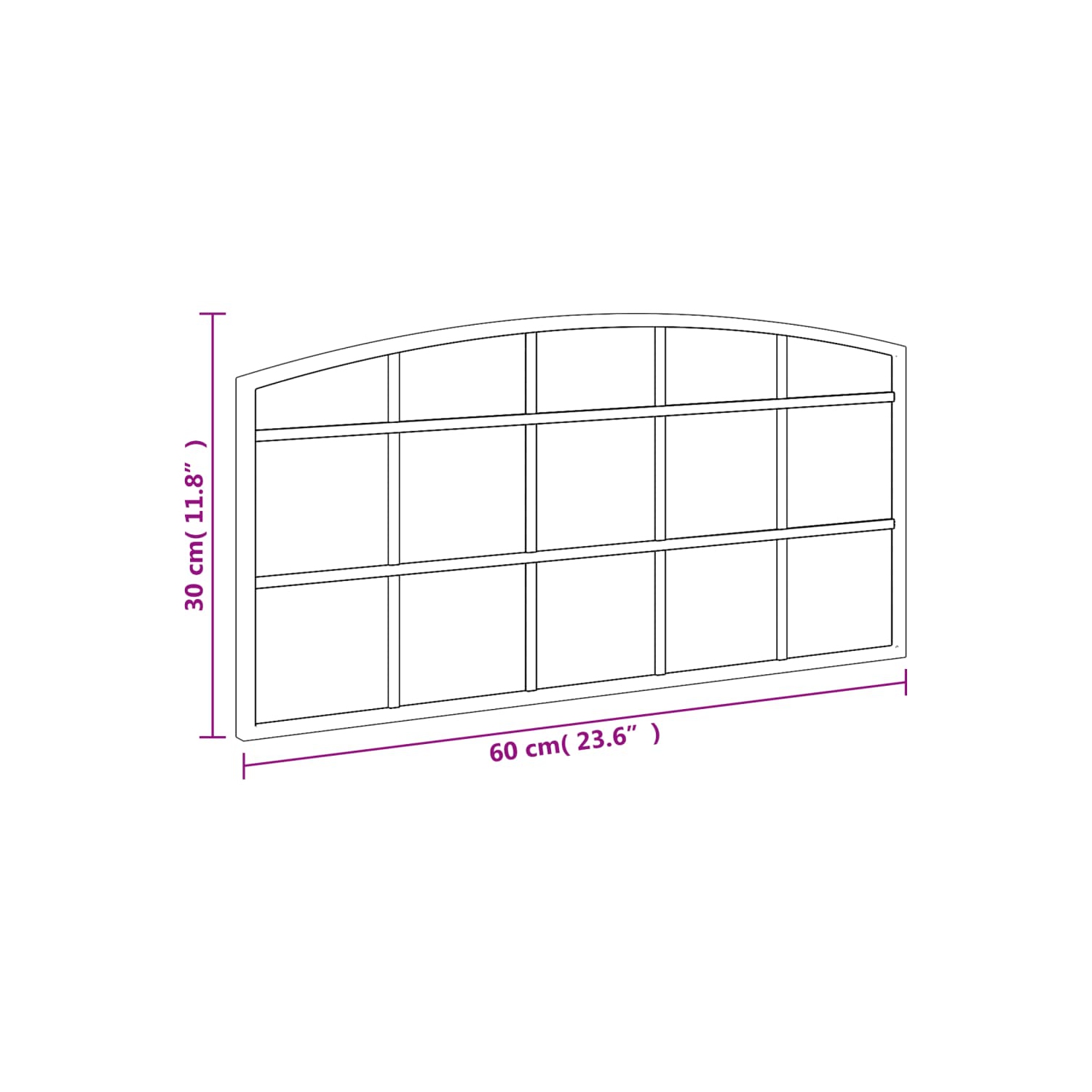 vidaXL Wall Mirror Black 60x30 cm Arch Iron