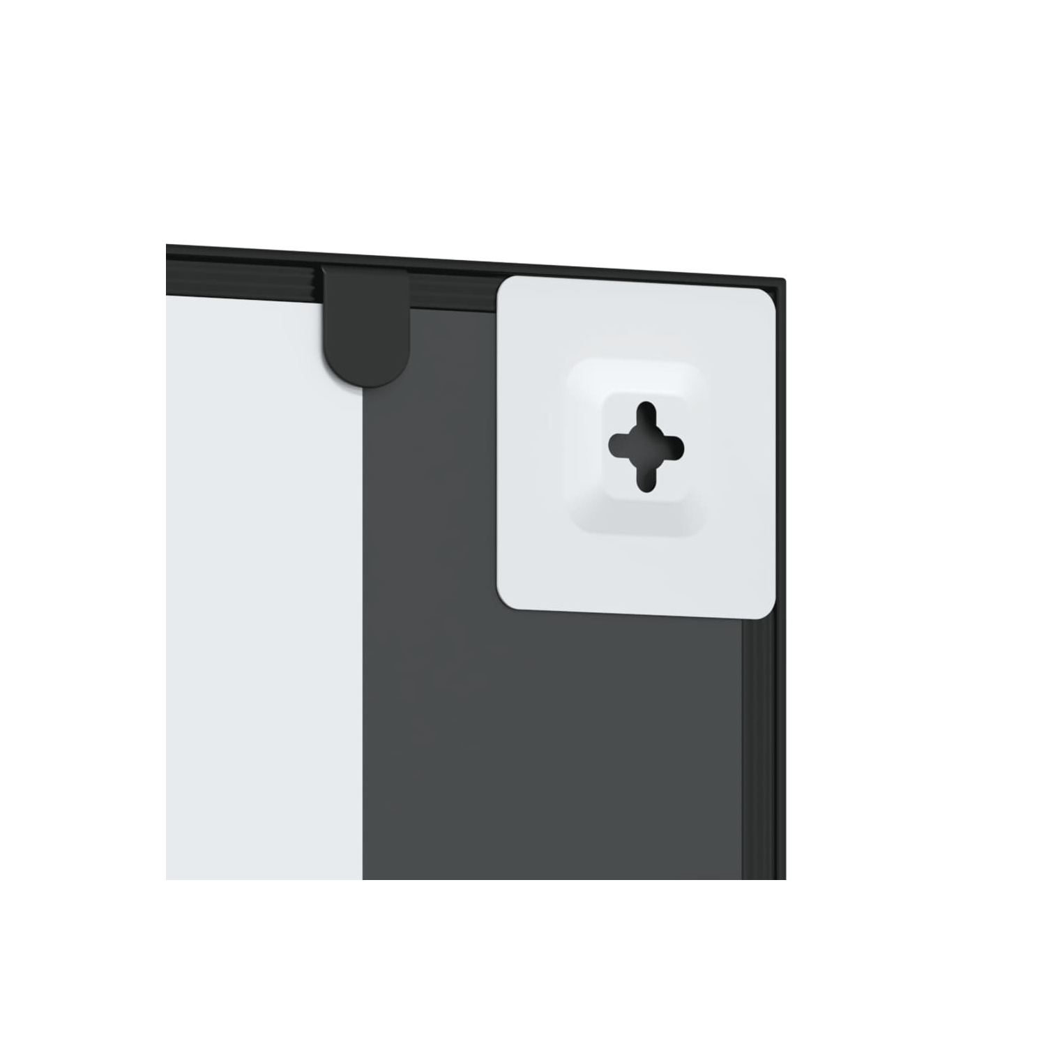 Miroir mural en fer rectangulaire 100&nbsp;cm, noir, 50 x 50 po