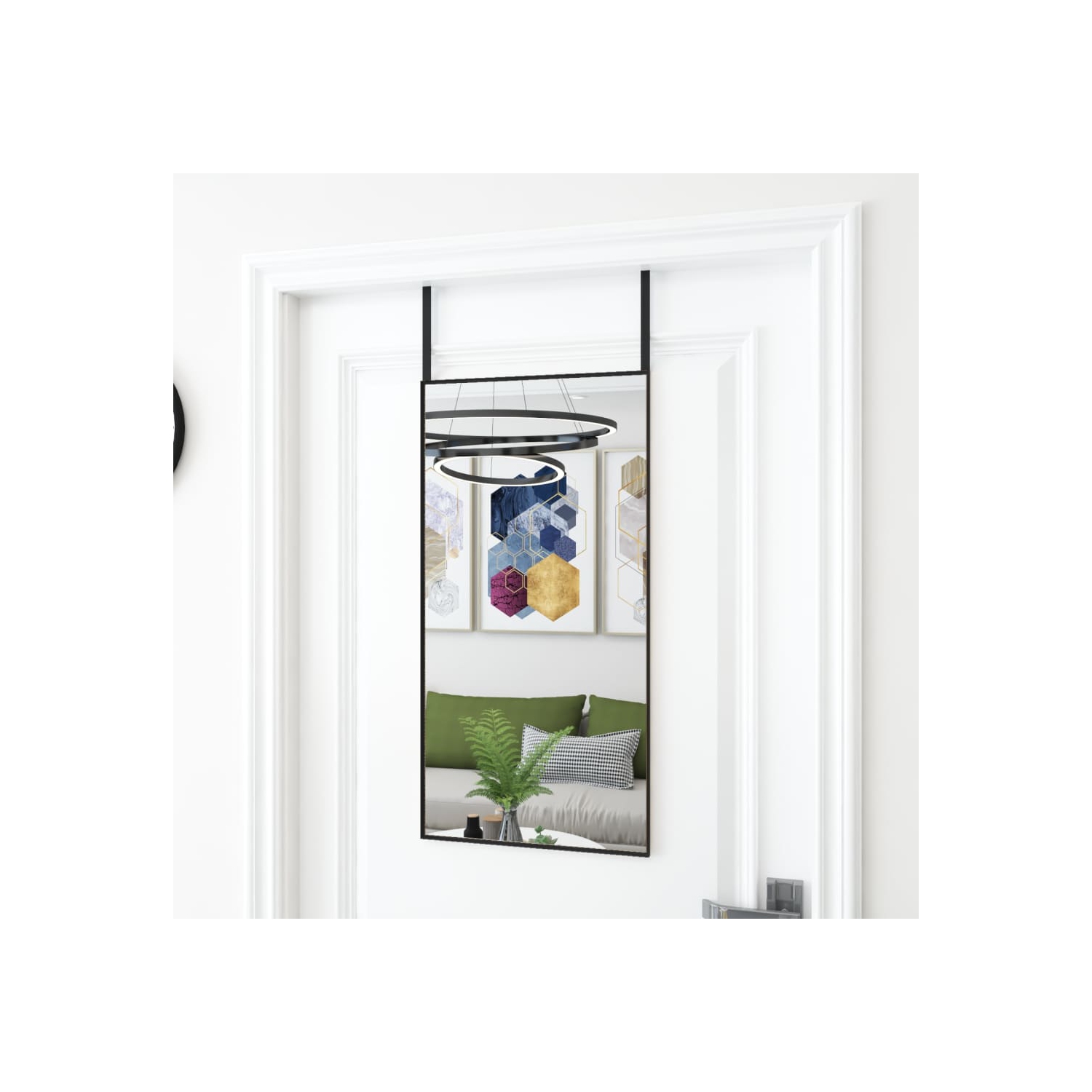 vidaXL Door Mirror Black 40x80 cm Glass and Aluminium