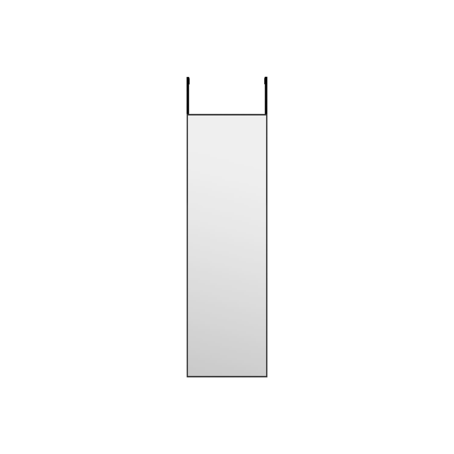 vidaXL Door Mirror Black 30x100 cm Glass and Aluminium
