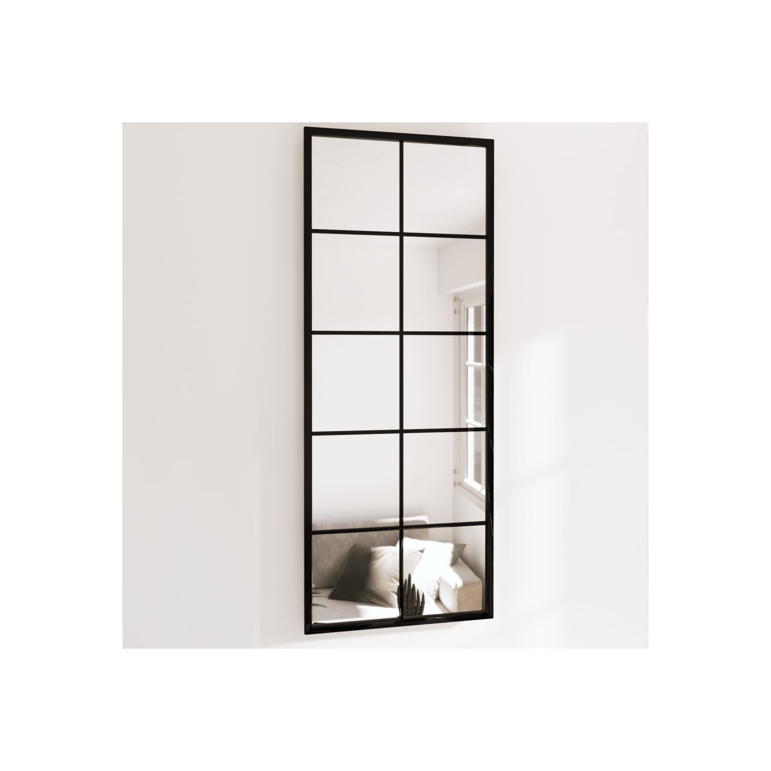 vidaXL Wall Mirrors 2 pcs Black 100x40 cm Metal