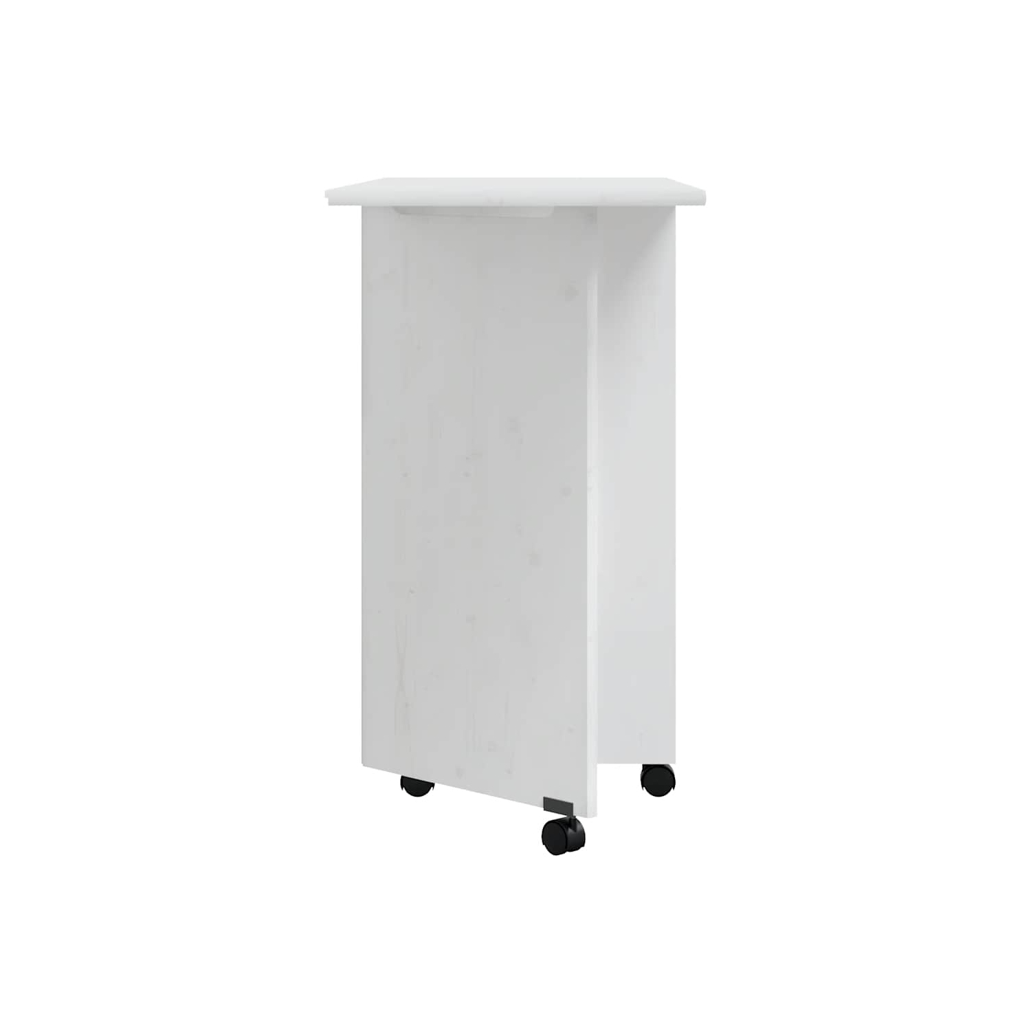 vidaXL MOSS 7-Drawer Chest with Desk & Wheels, Solid Pinewood, 41.5"x15.4"x29.3", White