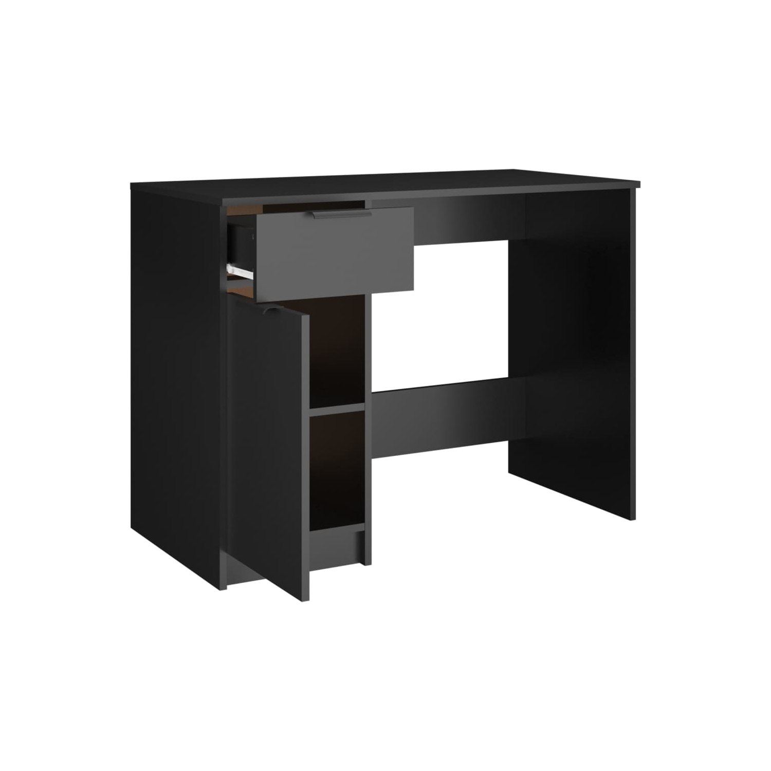 vidaXL Desk Black 100x50x75 cm Engineered Wood