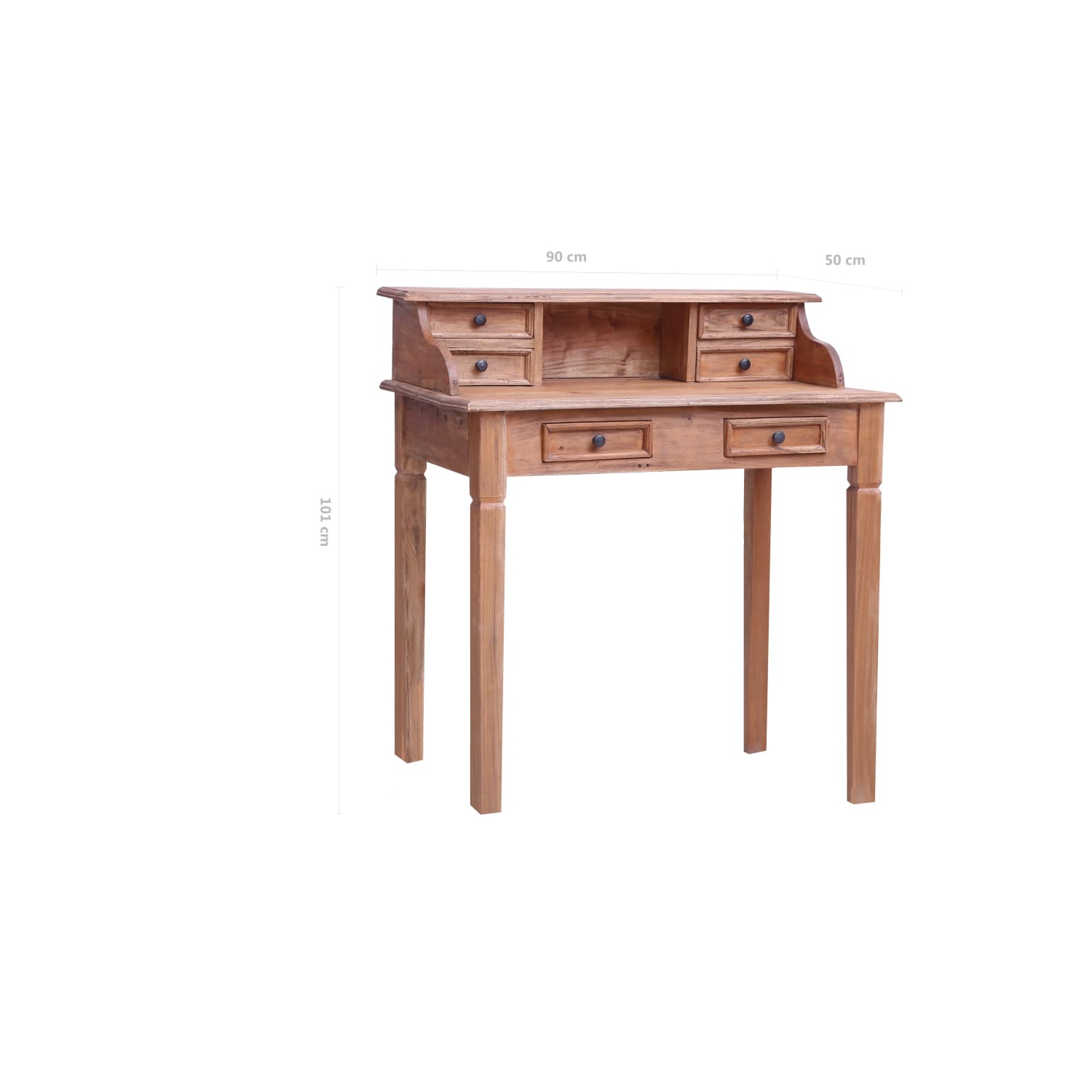 vidaXL Writing Desk with Drawers 90x50x101 cm Solid Mahogany Wood