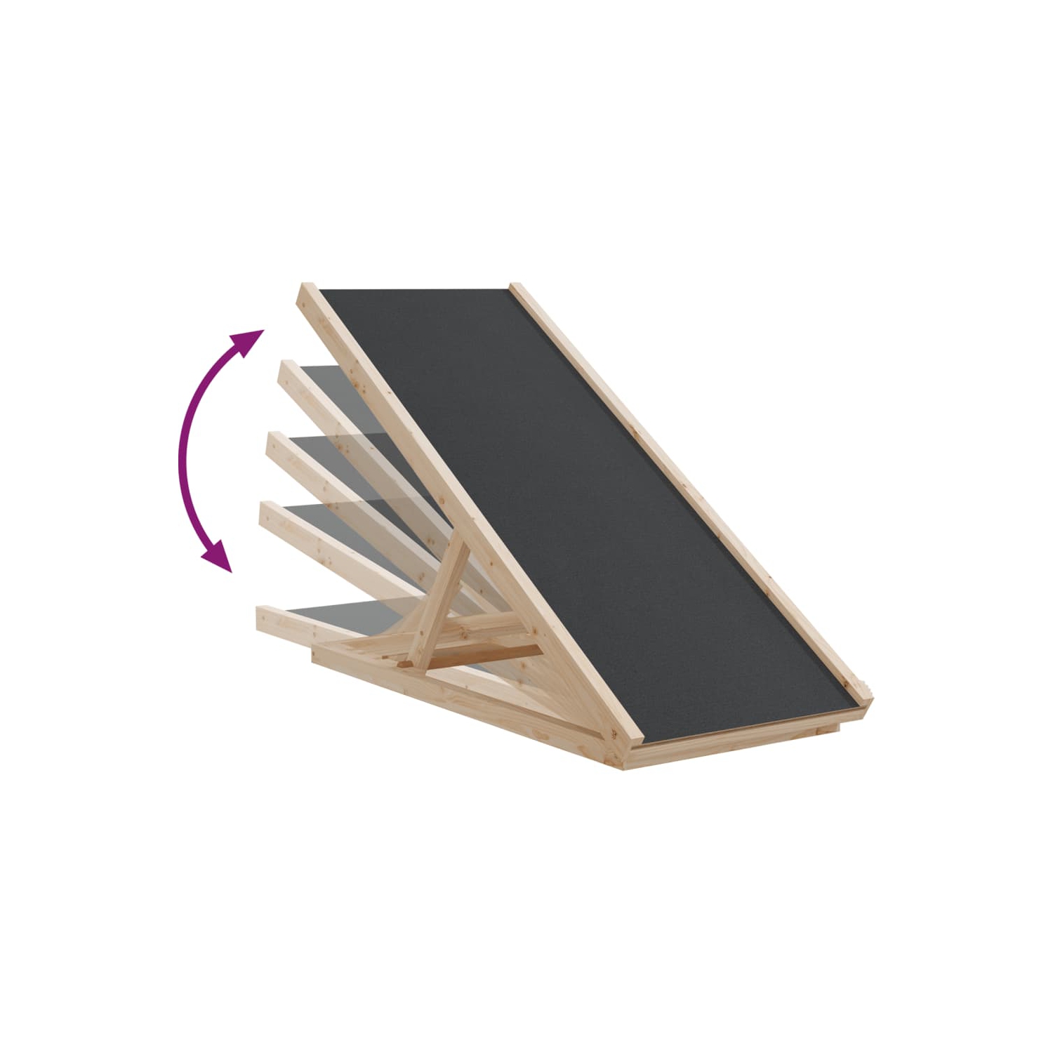 vidaXL Dog Ramp Grey 100x40 cm Solid Wood Fir