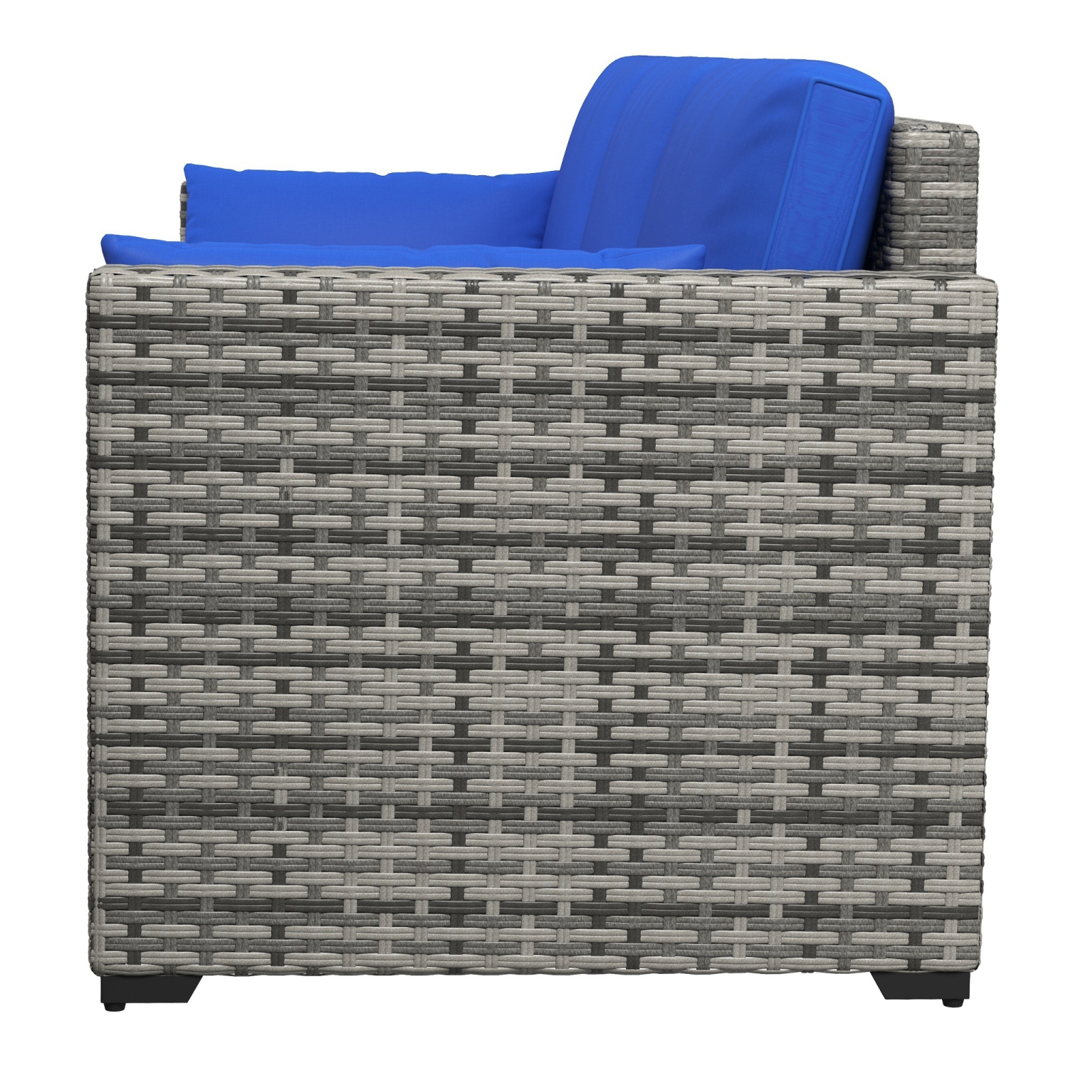Sofa d'extérieur à trois places Outsunny avec coussins, canapé de patio en osier en rotin de polyéthylène avec coussins pour le jardin, la piscine,