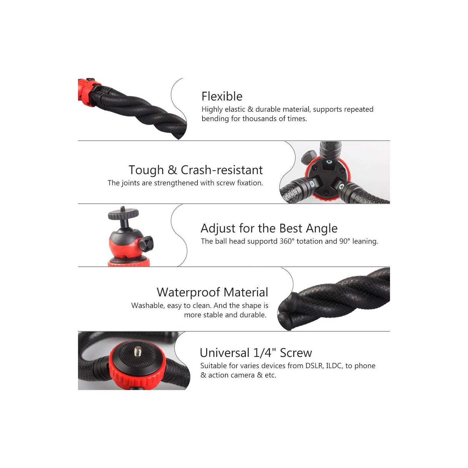 Flexible Tripod for iPhone & Cameras