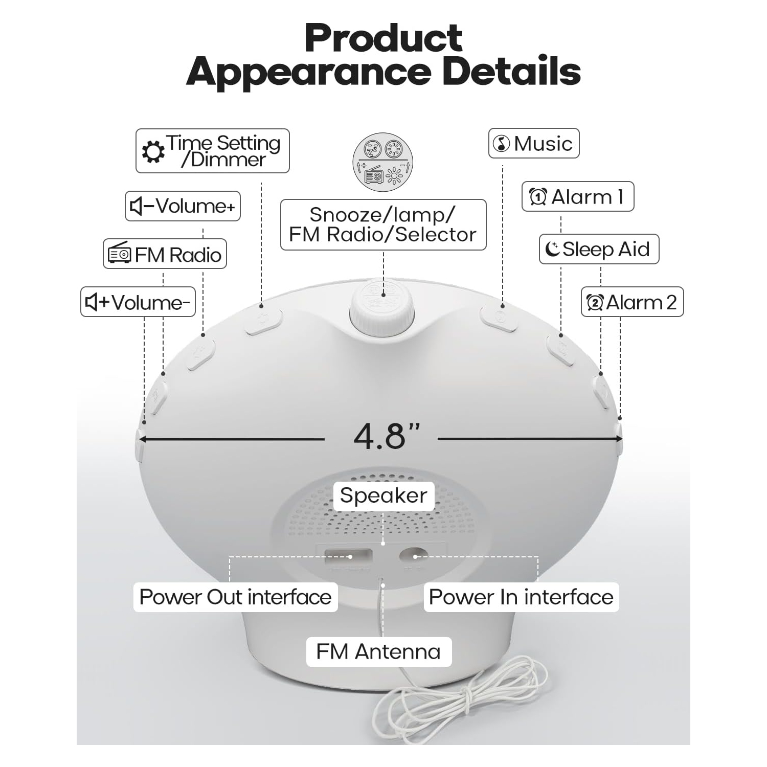 Sunrise Alarm Clock for Restful Mornings - 7 Colors Night Light, Wake Up Light with Sunrise/Sunset Simulation, Dual Alarms & Soothing Sounds, Snooze