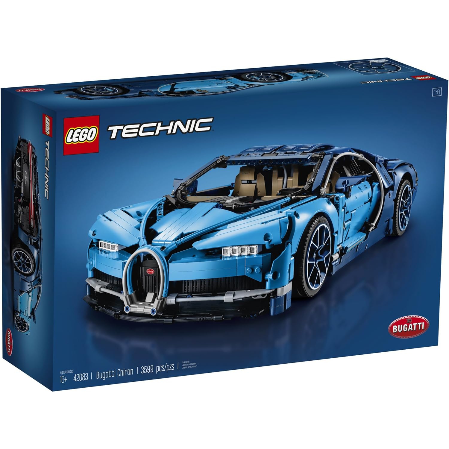 LEGO Technic : Ensemble de construction voiture de course Bugatti Chiron  42083 et jouet d'ingénierie, voiture sport de collection adulte avec moteur  à échelle (3599 pièces)