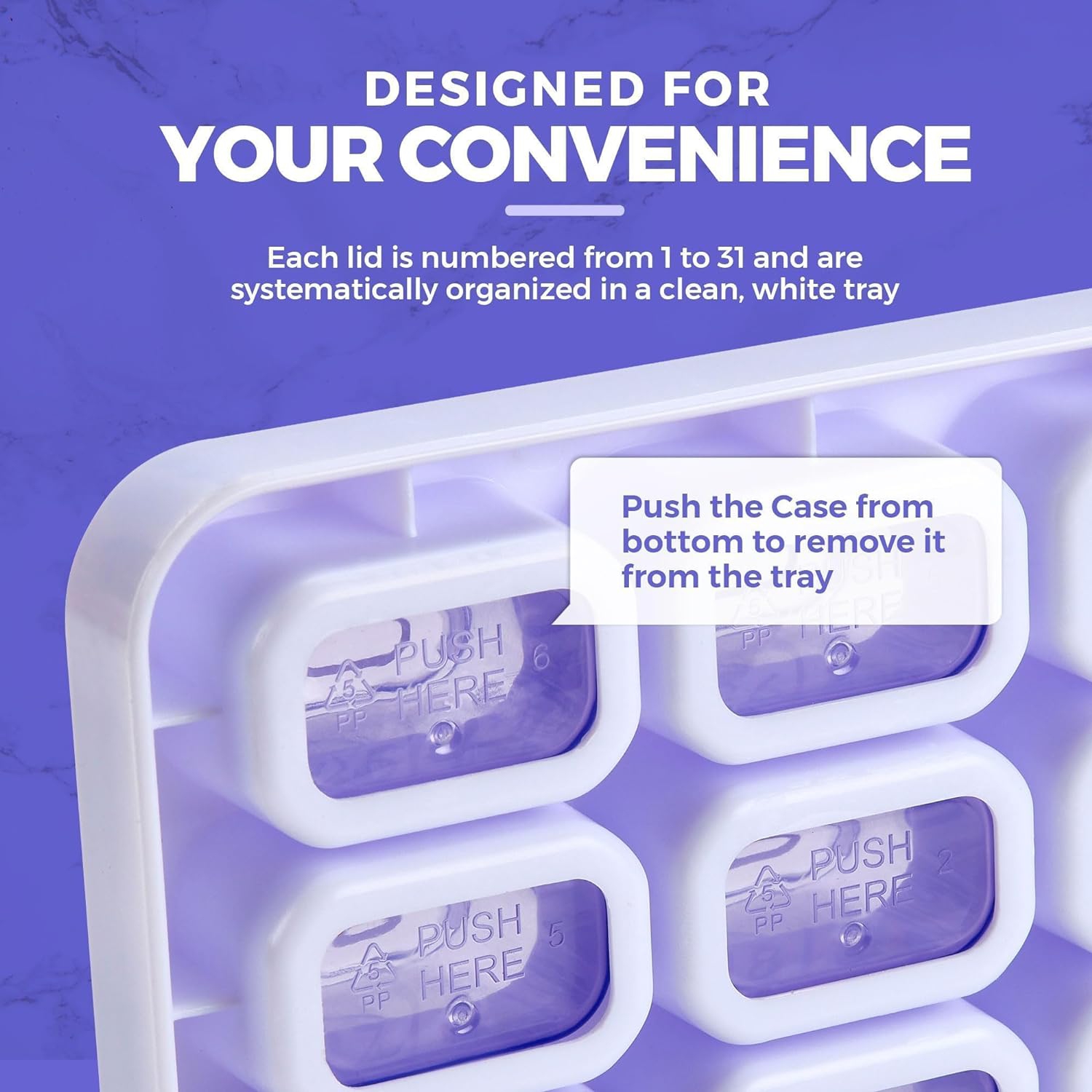 Monthly Pill Organizer - 31 Day Pill Organizer with Large Removable Medication Pod, Portable Pill Case Box and Holder for Daily Medicine and Vitamins