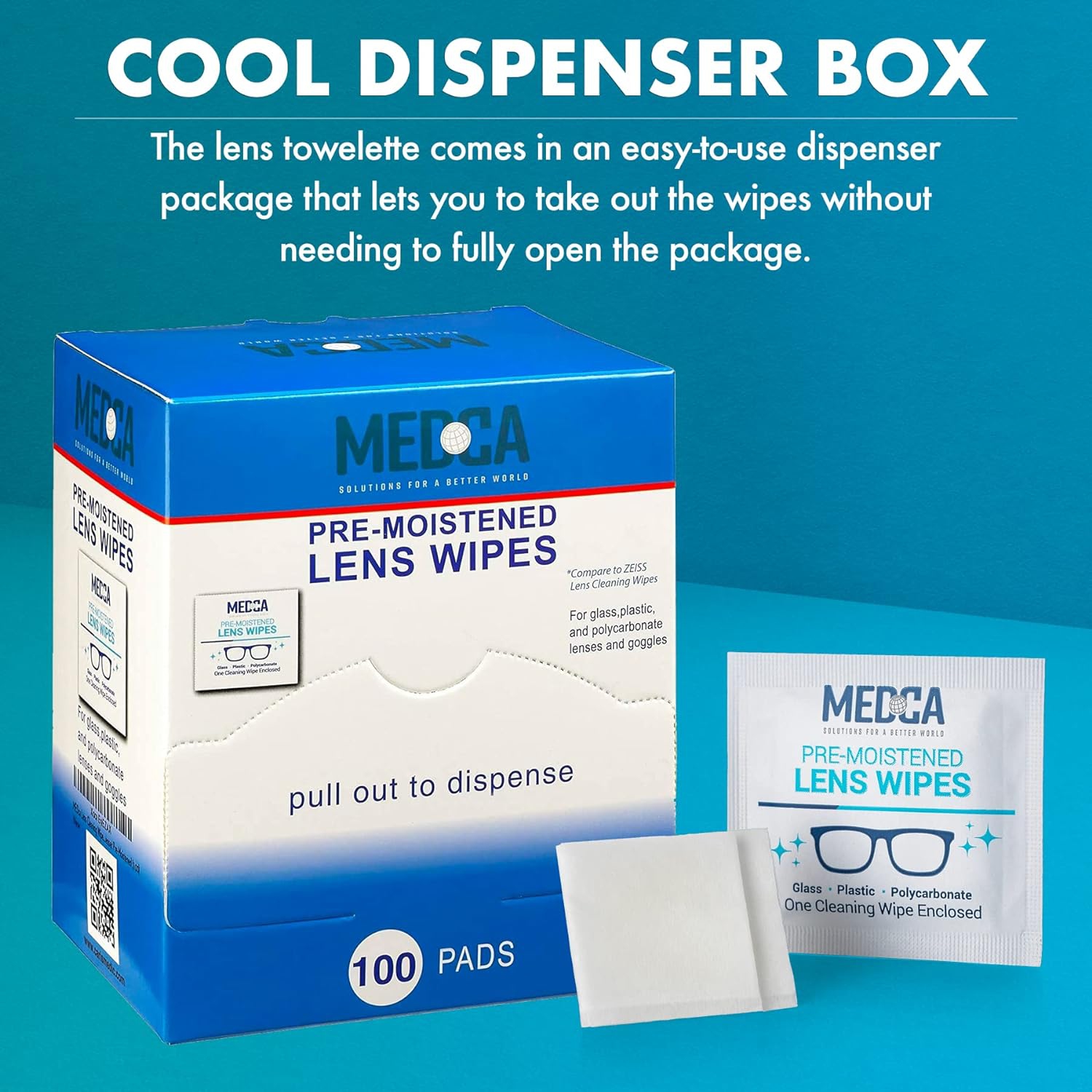 Premoistened Lens and Glass Cleaning Wipes - Portable Travel Cleaner for Glasses, Camera, Cell Phone, Smartphone, and Tablet - Disposable, Quick