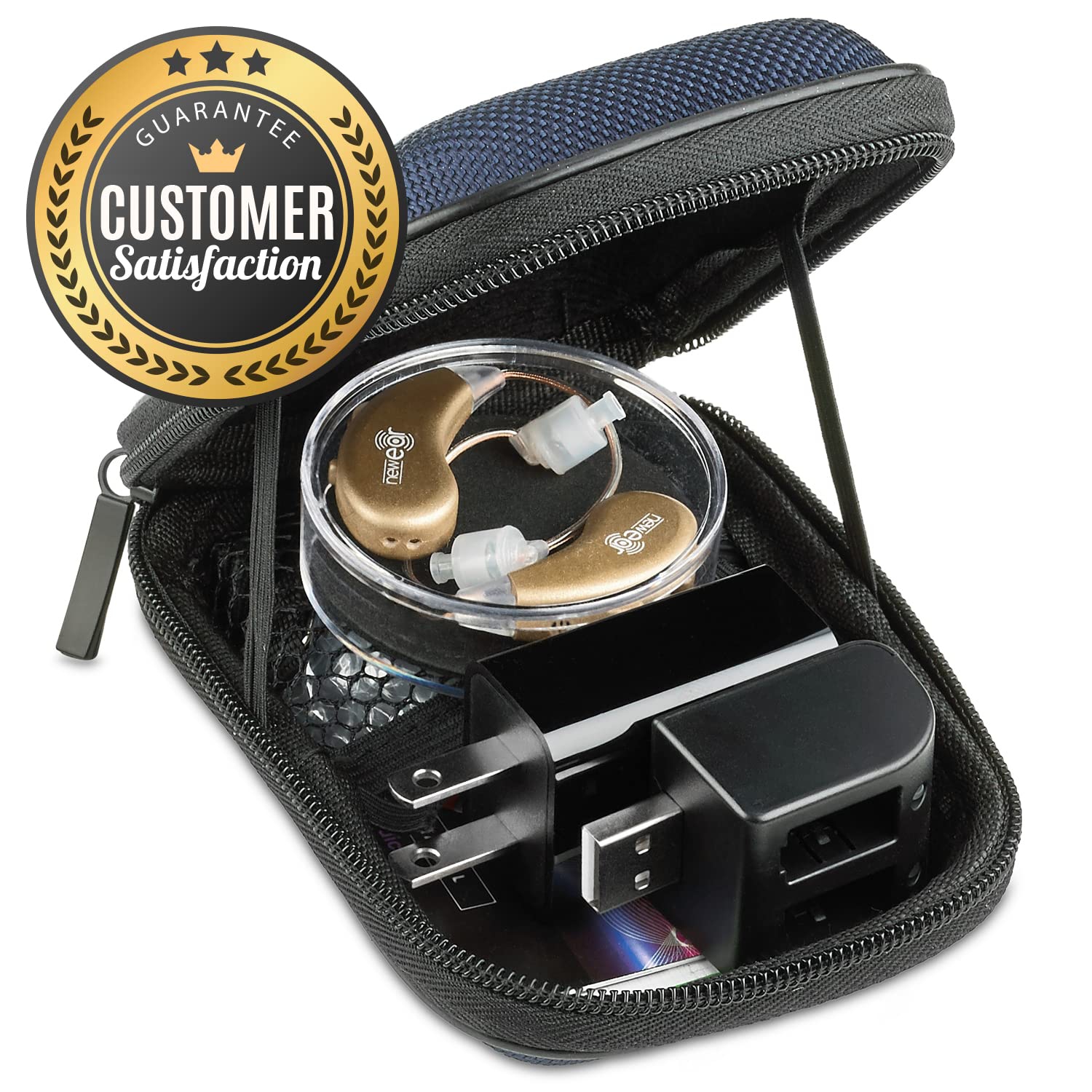 Amplificateurs auditifs numériques - paire d'amplificateurs audio personnels rechargeable BTE avec station d'accueil USB - amplificateur audio