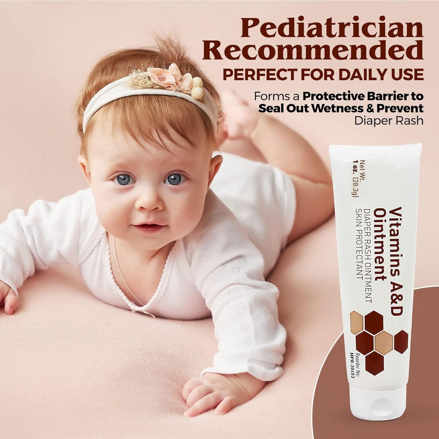 Onguent contre l'érythème fessier Medca Vitamin a & D – Crème protectrice pour peau sensible – Lanolin & Petrolatum, mains/pieds/visage craquelés à