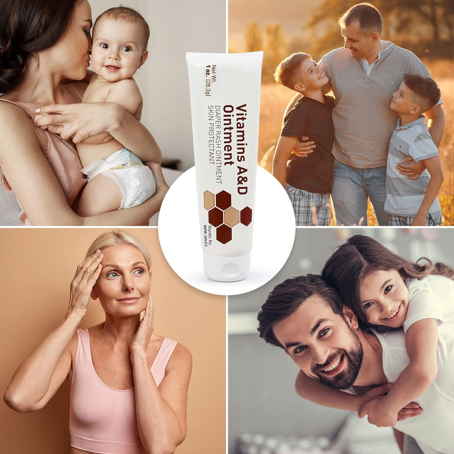 Onguent contre l'érythème fessier Medca Vitamin a & D – Crème protectrice pour peau sensible – Lanolin & Petrolatum, mains/pieds/visage craquelés à