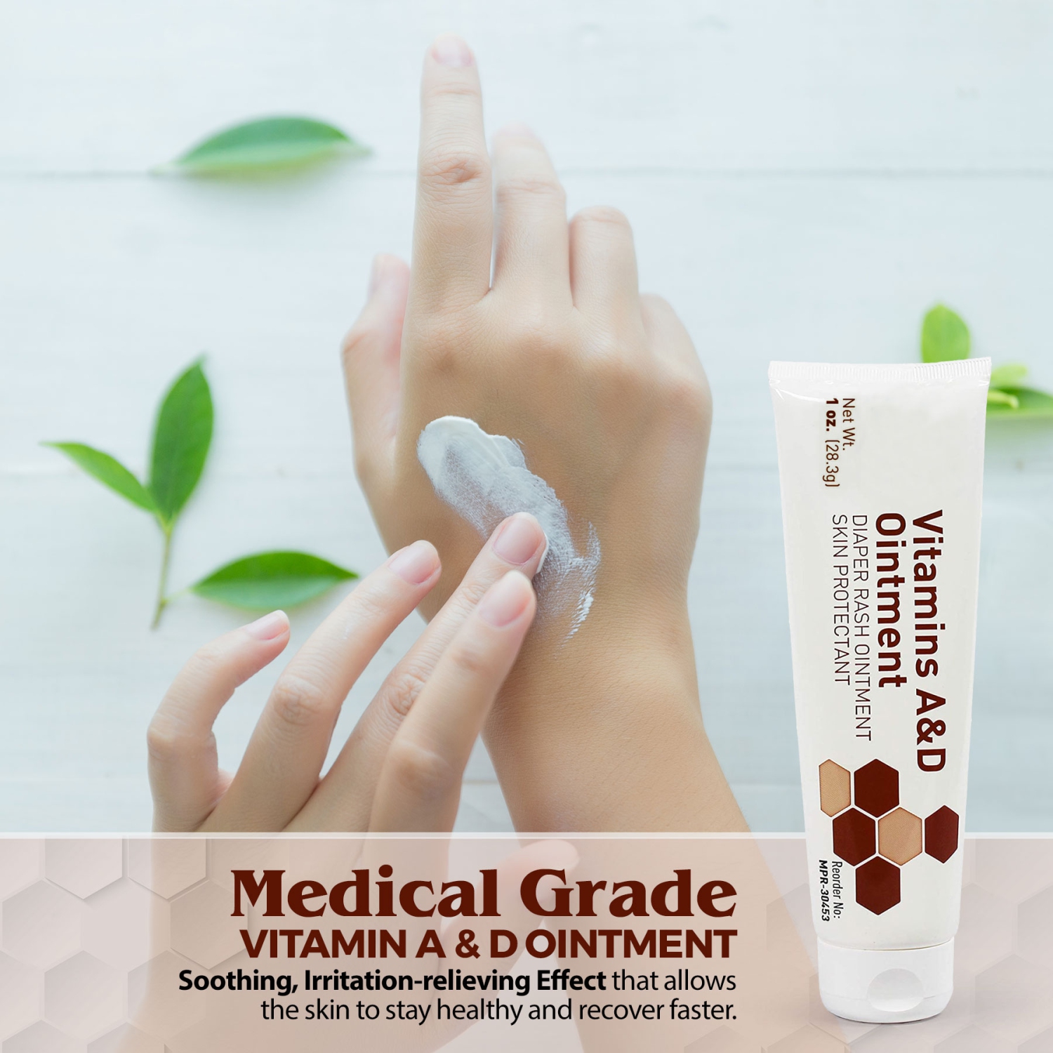 Medca Vitamin a & D Diaper Rash Ointment- Protectant Cream for Sensitive Baby Skin - Lanolin & Petrolatum Formula, Dry-Cracked Hands/feet/face Skin,