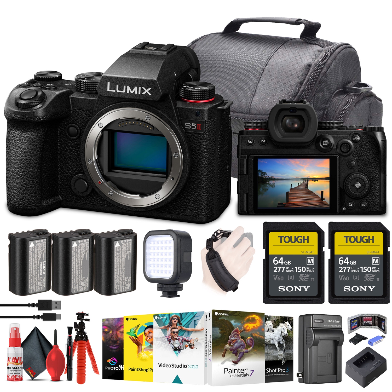 Panasonic Lumix S5 II Mirrorless Camera + 2 x 64GB Memory Card + Corel Photo Software + More