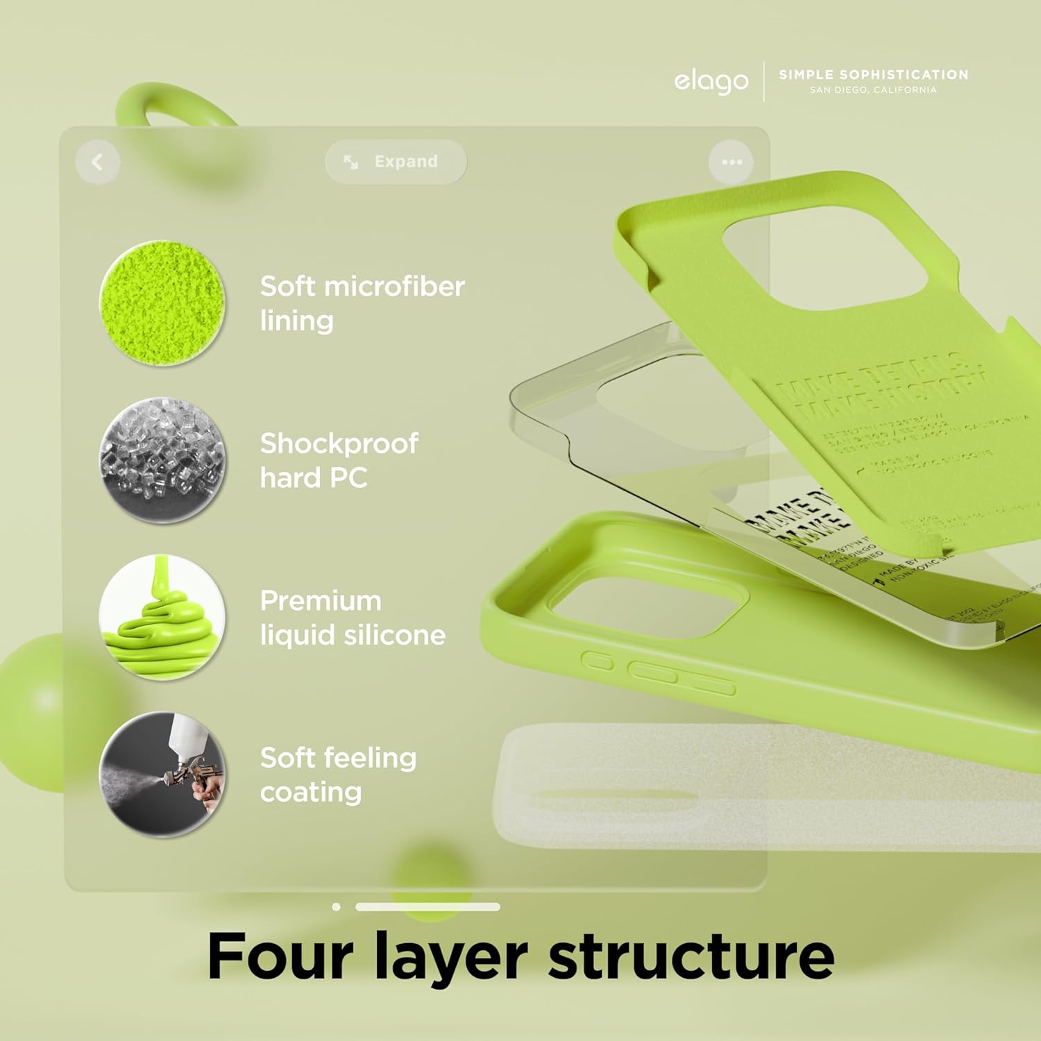 elago Compatible with iPhone 15 Pro Case, Liquid Silicone Case, Full Body Protective Cover, Shockproof, Slim Phone Case, Anti-Scratch Soft Microfiber