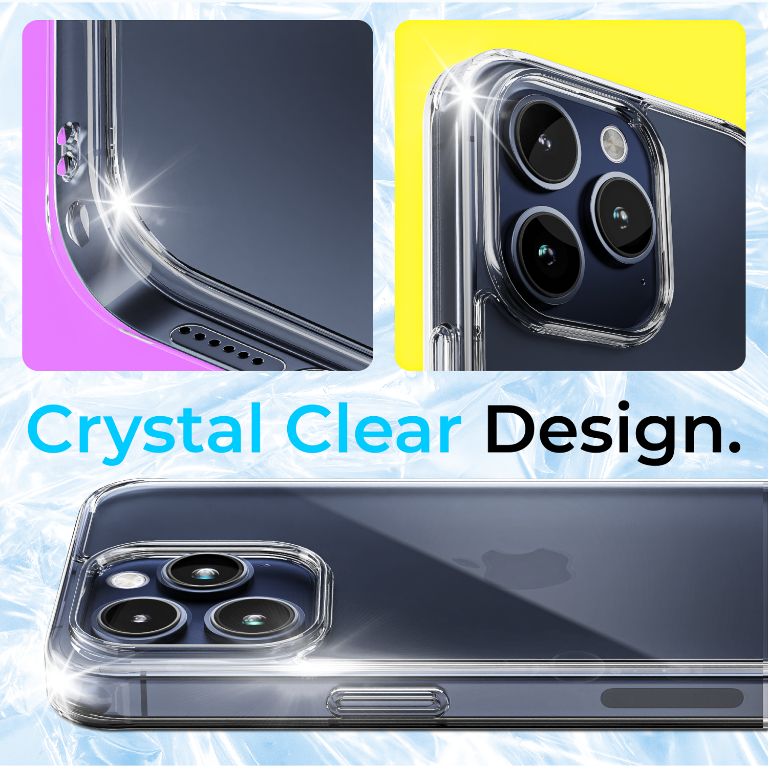 CAPSUL case for iPhone 15 Pro Max Clear Case ONLY [Yellowing-Resistant] iPhone 15 Pro Max Hard Back Soft Bumper Cover with Drop Protection