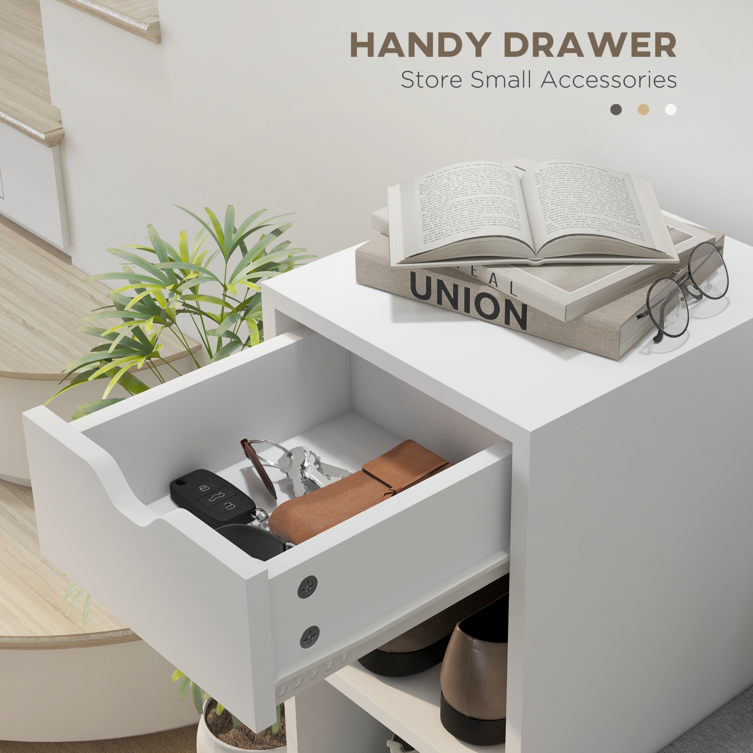 Banc à chaussures de HOMCOM avec coussin de siège, banc d'entrée avec tablettes réglables, tiroir, 6 compartiments ouverts et dessus de table pour