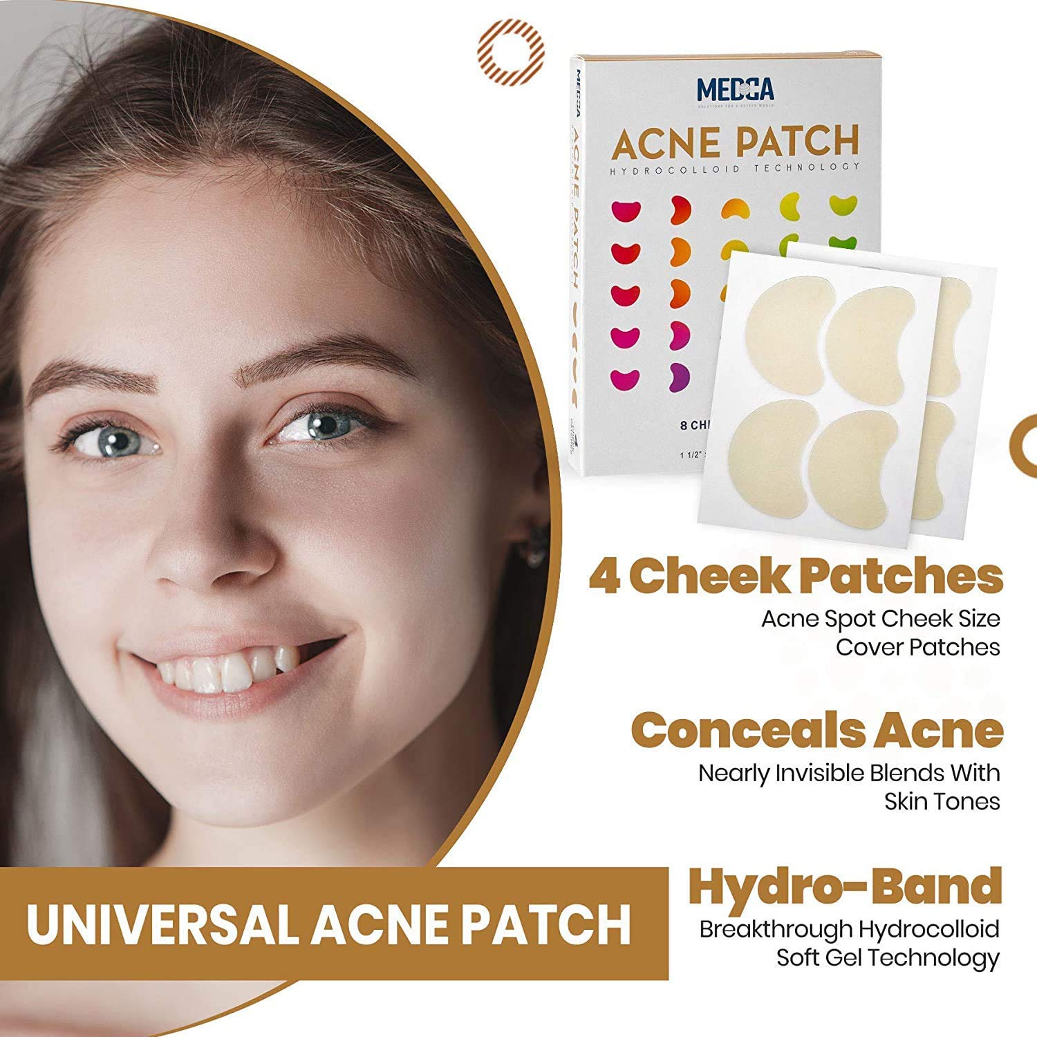 Medca Acne Care Pimple Patch - 8 - soin des taches de peau Acne soin Hydrocolloïde Bandage absorbant la couverture pour les taches de peau de visage