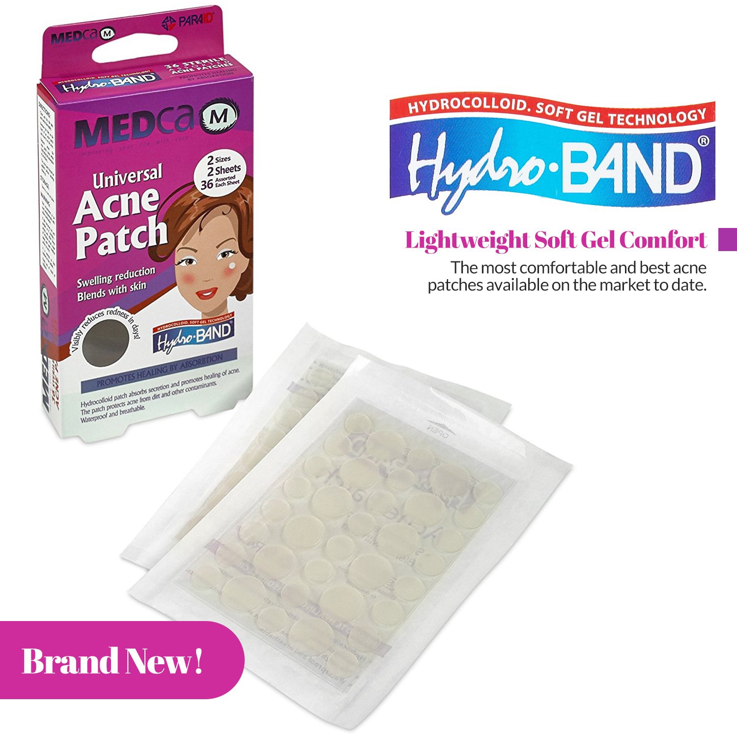 Medca Acne Care Pimple Patch absorber Cover - pansements hydrocolloïdes deux tailles universelles, traitement Acne Spot pour face & Skin Spot Patch ,