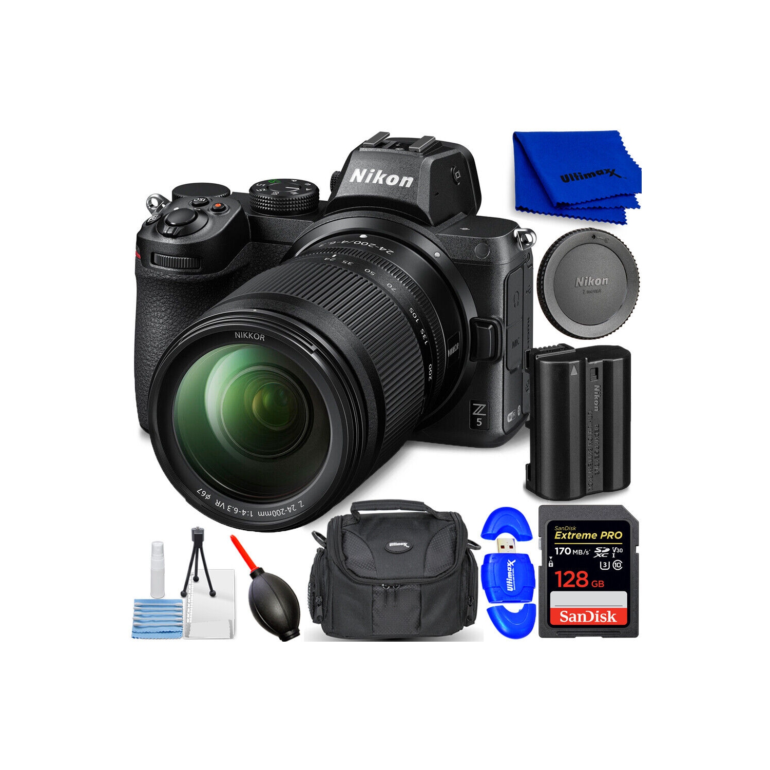 Nikon Z5 Mirrorless Digital Camera with 24-200mm Lens 1641 - 7PC Accessory Kit