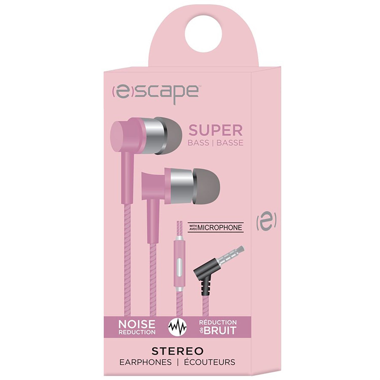 Escape - Stereo In-Ear Headphones, Noise Reduction, Integrated Microphone, Pink