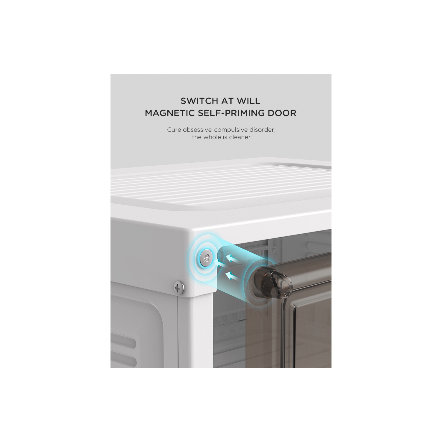 AntBox Shoe Box 10 layers 10 grids Brown, Portable Shoe Organizers Storage Boxes with Magnetic Door, Easy Assembly