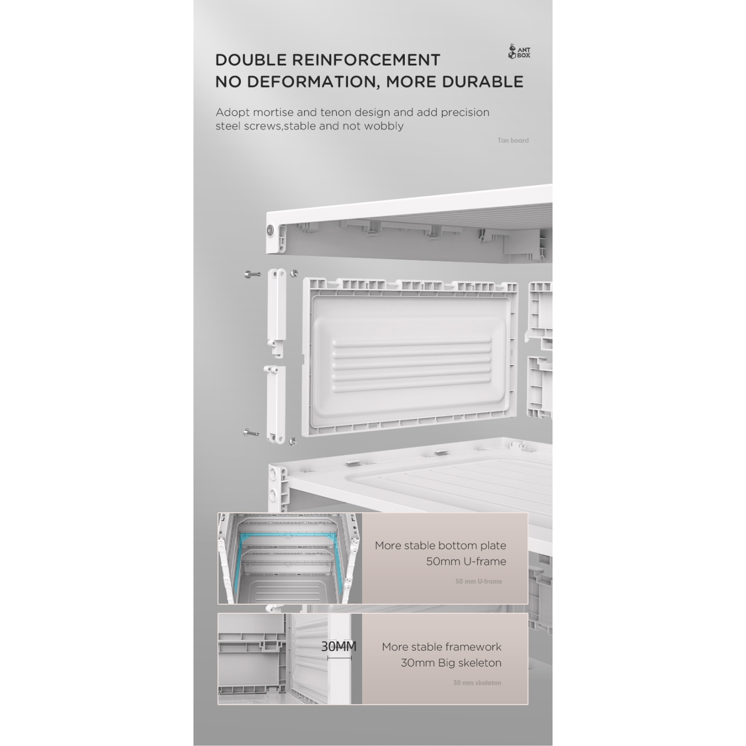 AntBox Shoe Box 8 layers 8 grids Brown, Portable Shoe Organizers Storage Boxes with Magnetic Door, Easy Assembly
