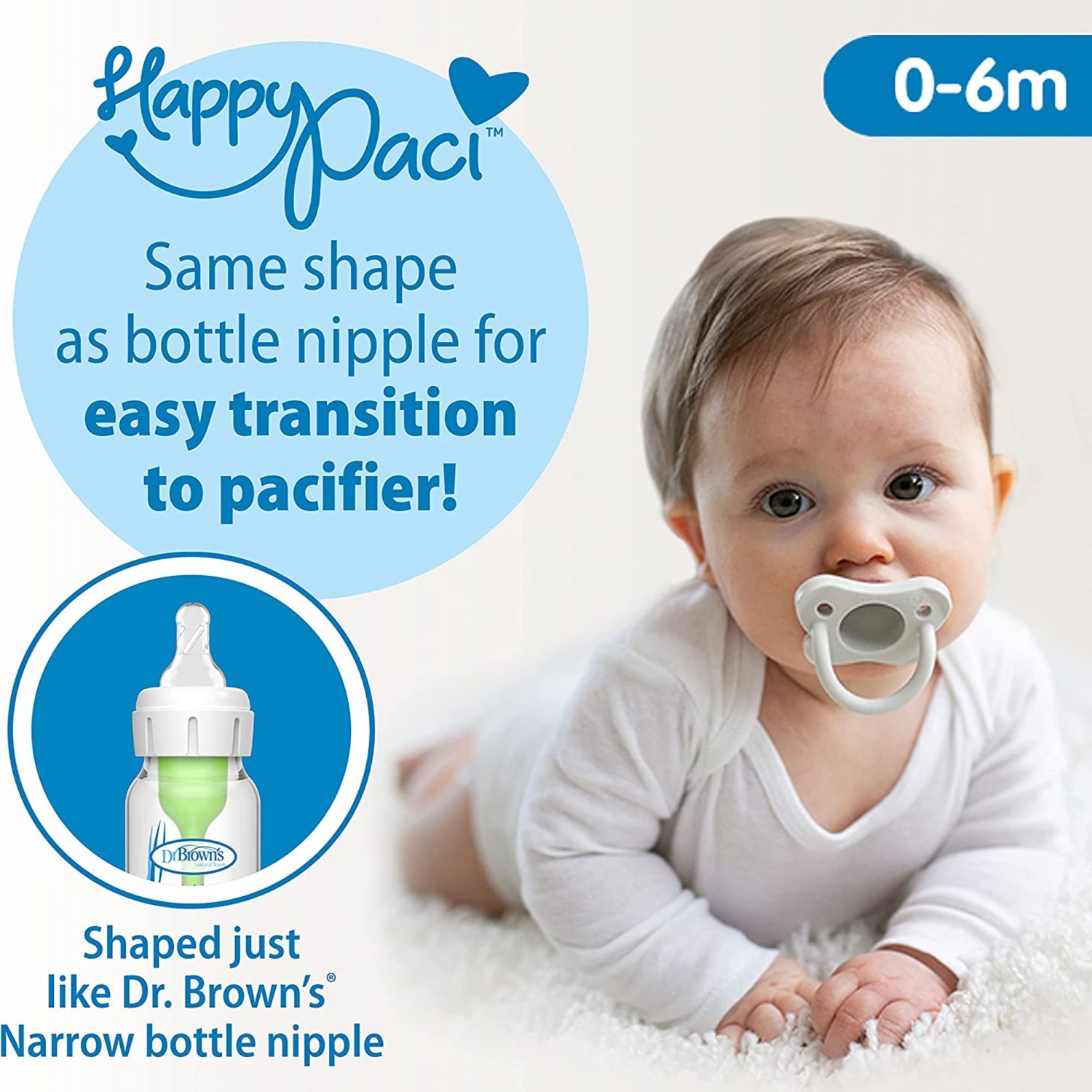 Dr. Brown's Options+ 4 oz./8 oz. Narrow Glass Baby Bottle Starter Set - 4 Pack - Blue