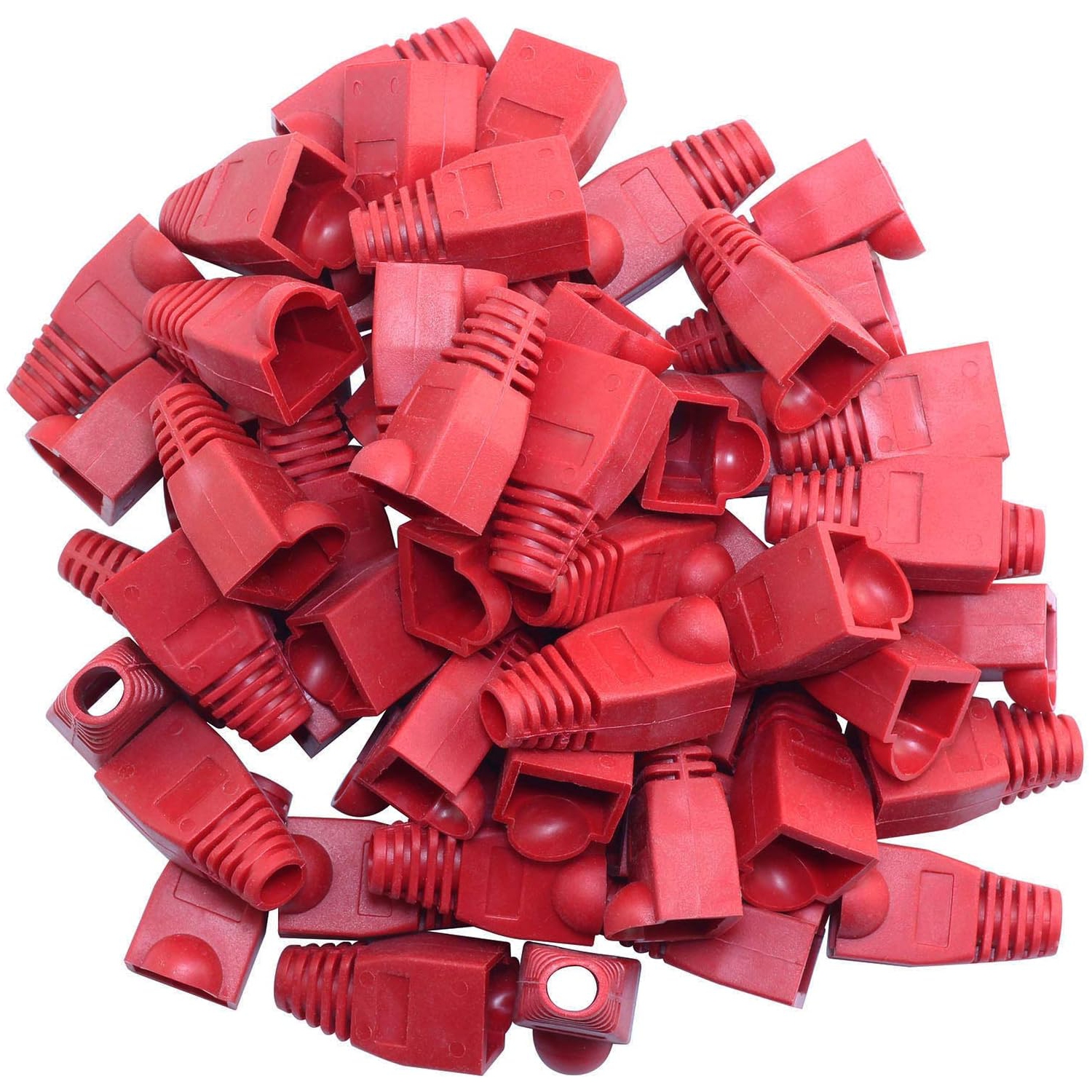 100PCS Red CAT5E CAT6 RJ45 Ethernet Network Cable Strain Relief Boots Cable Connector Plug Cover