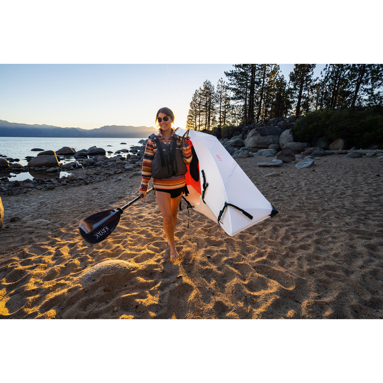 Oru Kayak Lake 9 ft. Foldable Kayak with Paddle - White