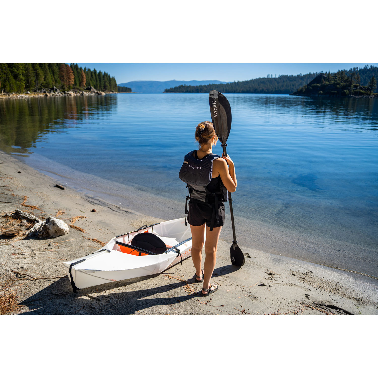 Oru Kayak Lake 9 ft. Foldable Kayak with Paddle - White