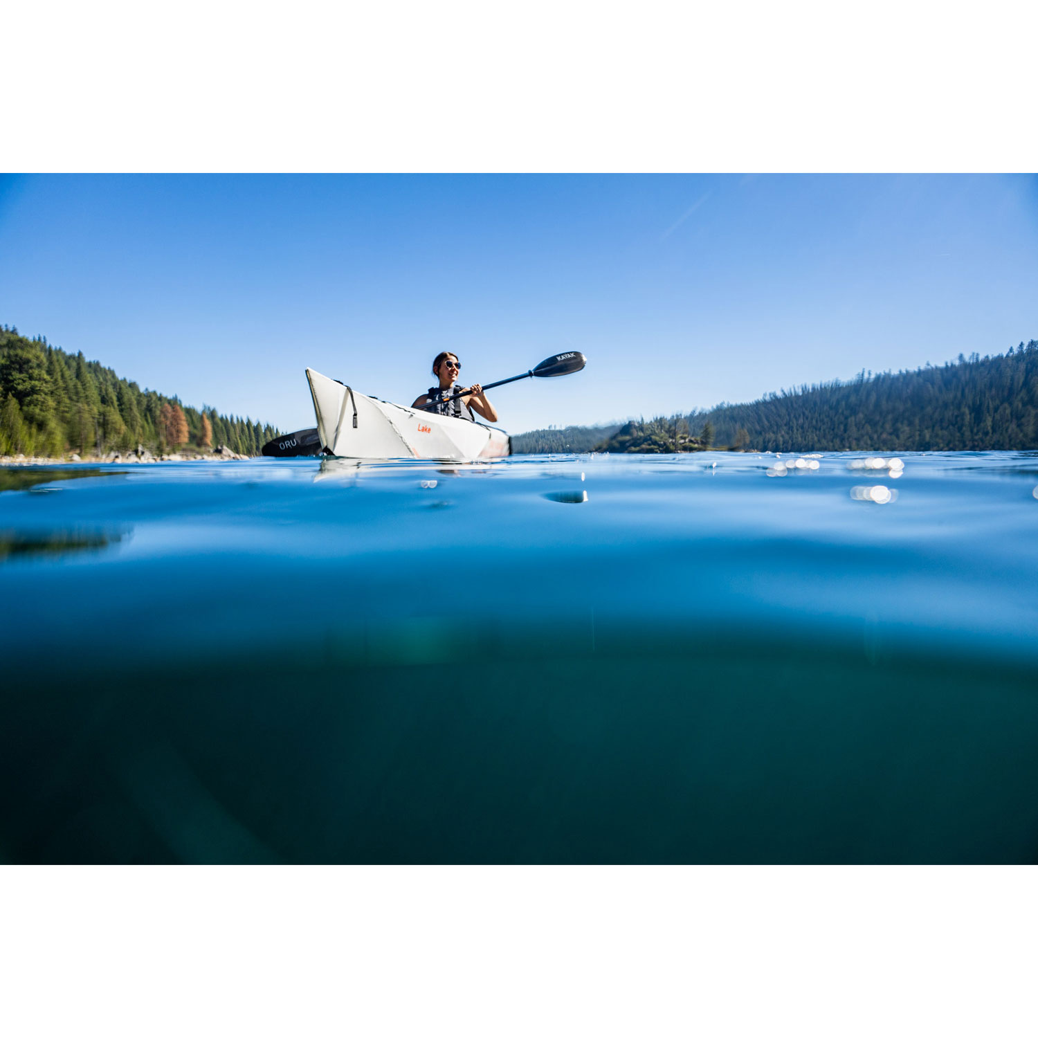 Oru Kayak Lake 9 ft. Foldable Kayak with Paddle - White