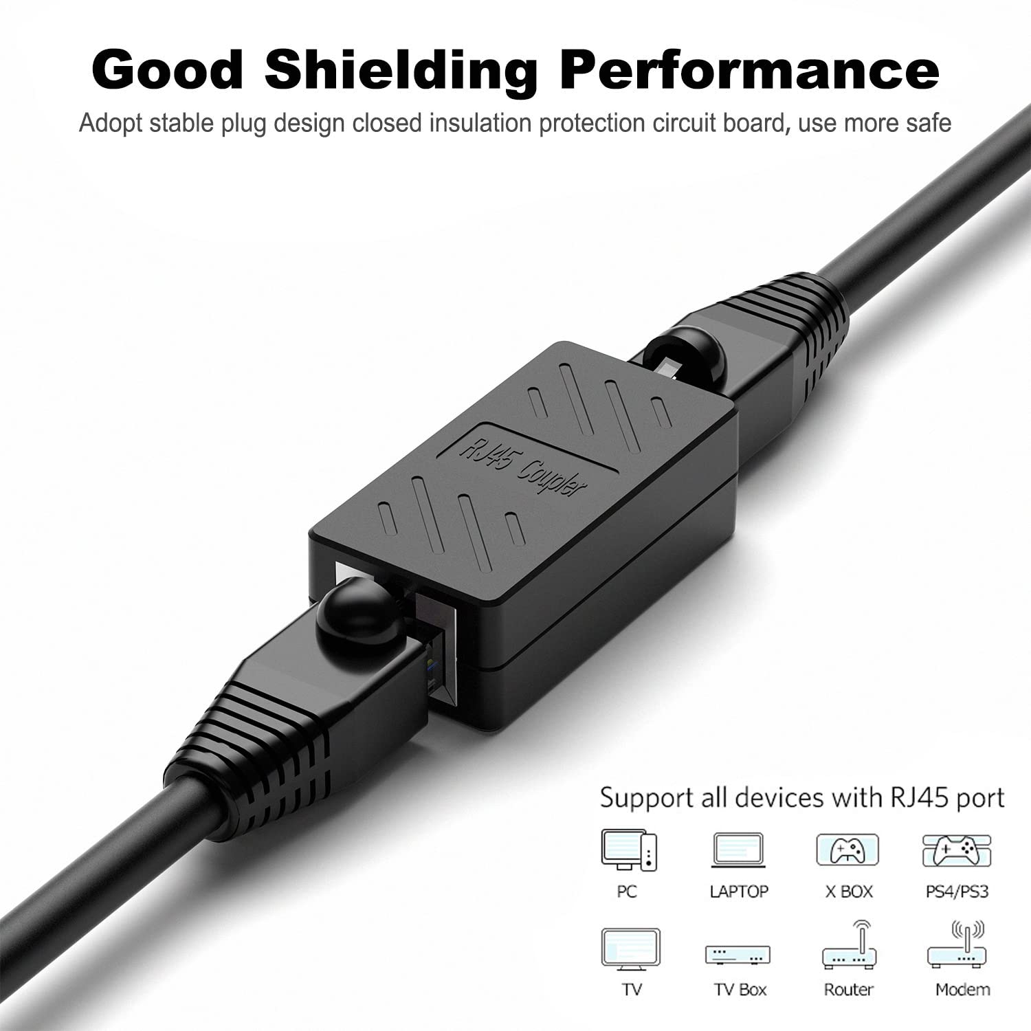 Coupleur aligné RJ45, coupleur RJ45, coupleur de réseau, pour connecteur d'extension de câble Ethernet Cat7/Cat6/Cat5e/Cat5 - femelle